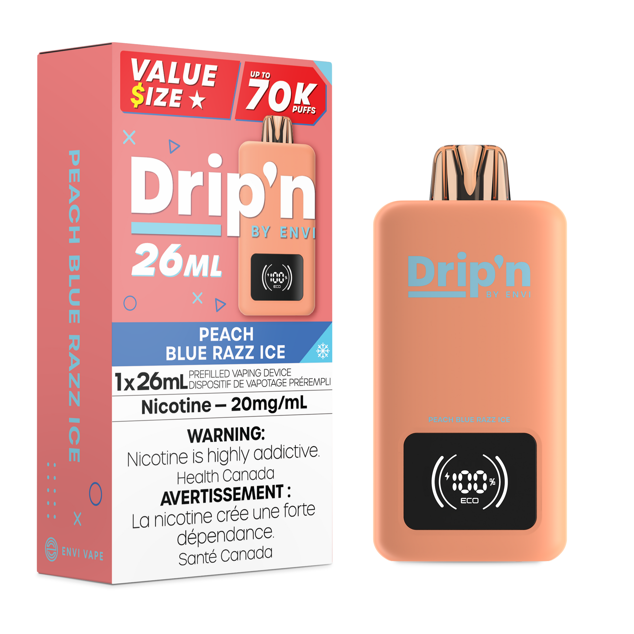 Drip'n 26mL - Peach Blue Razz Ice