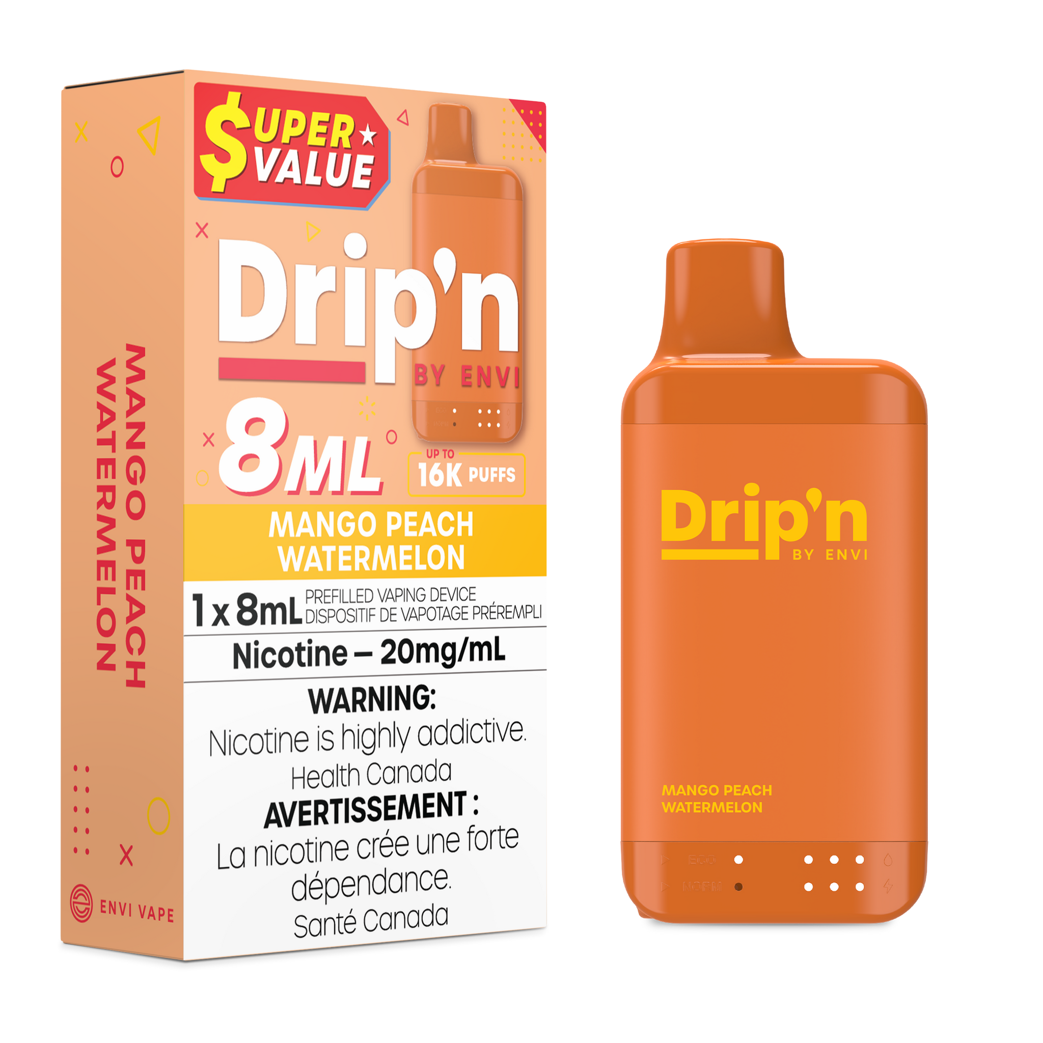 Drip'n 8mL - Mango Peach Watermelon