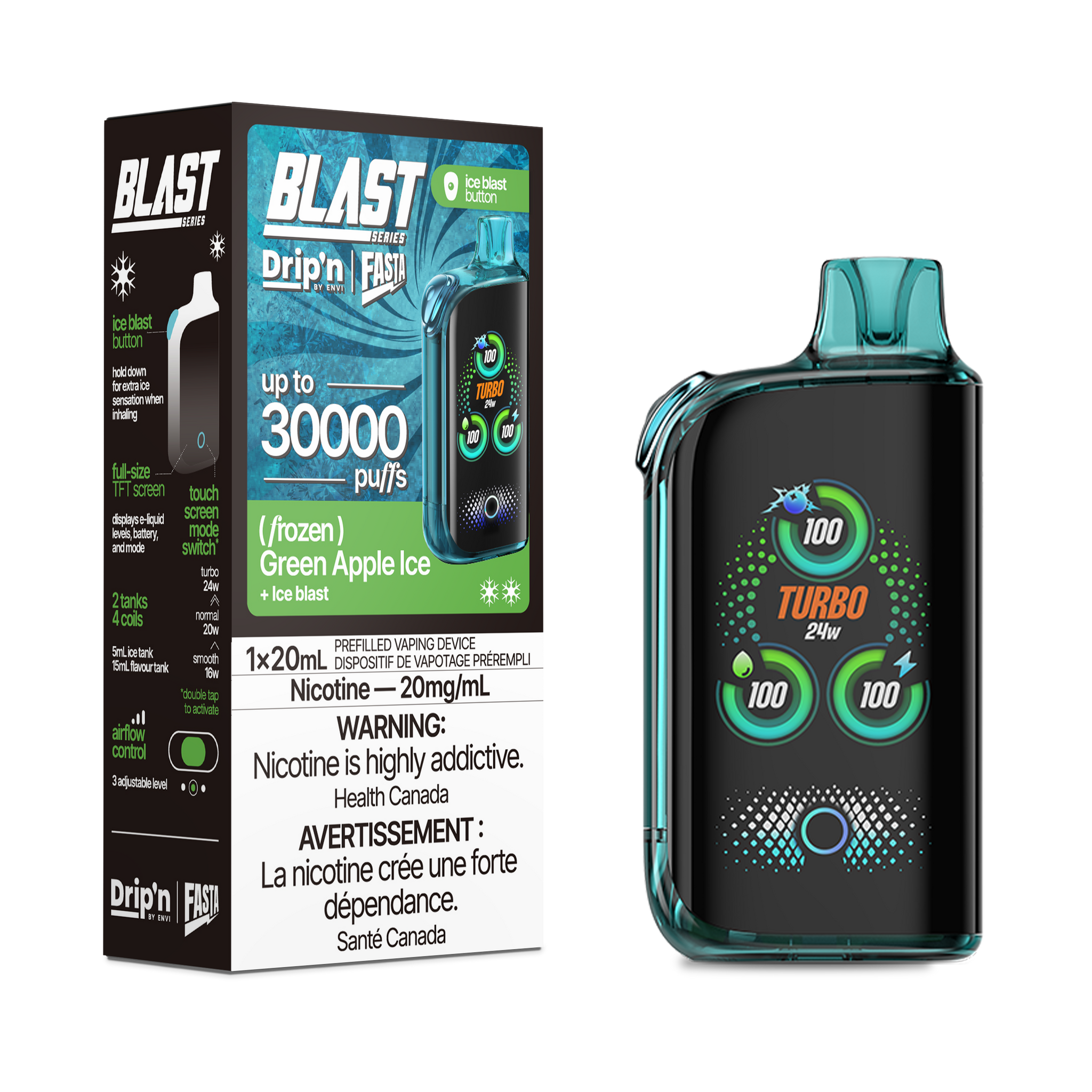 Drip'n Fasta Blast 30K - Green Apple Ice