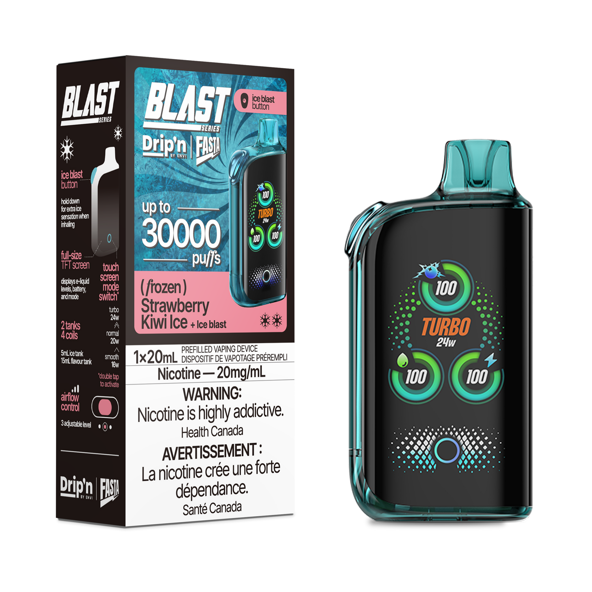Drip'n Fasta Blast 30K - Strawberry Kiwi Ice (BC & SK ONLY)