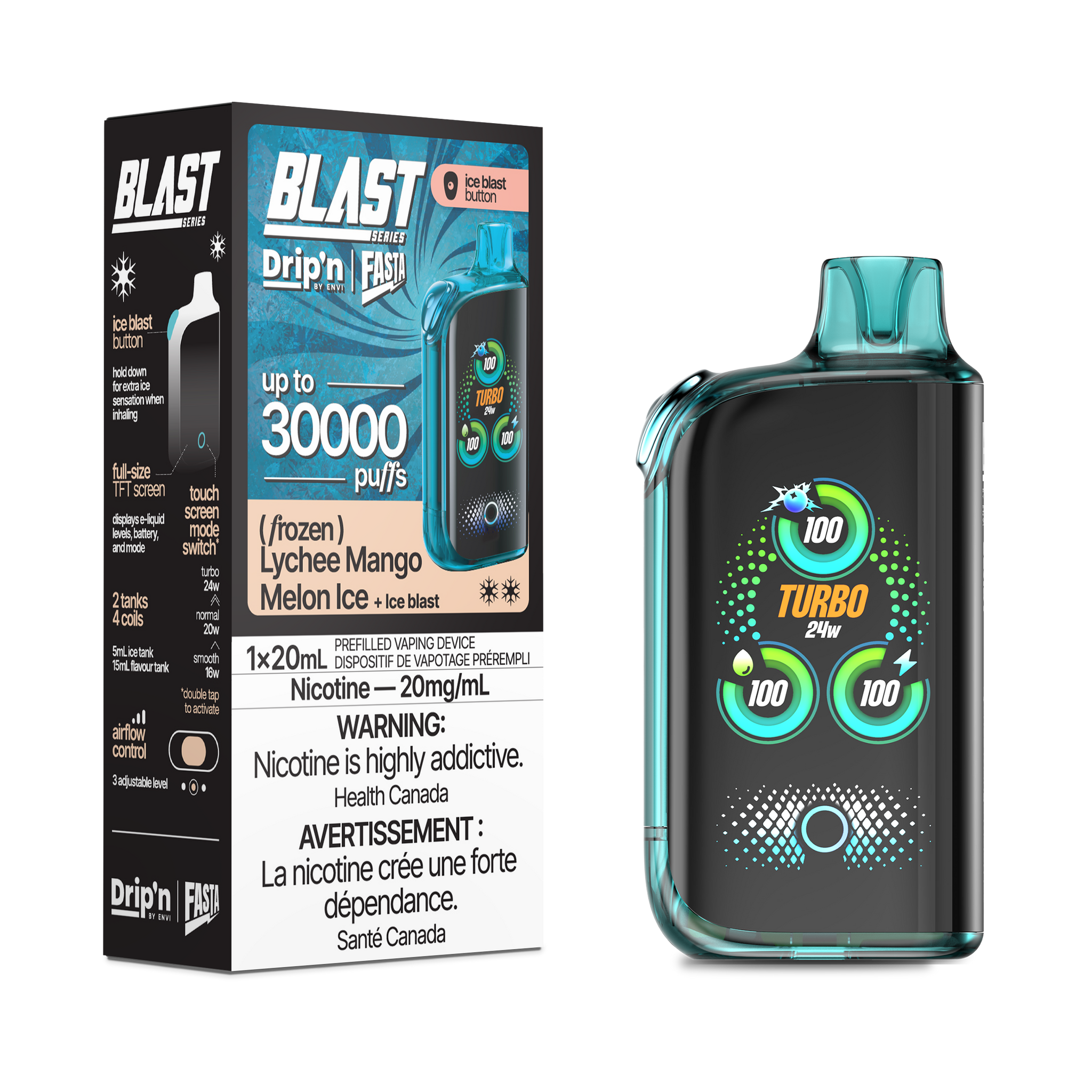 Drip'n Fasta Blast 30K - Lychee Mango Melon Ice