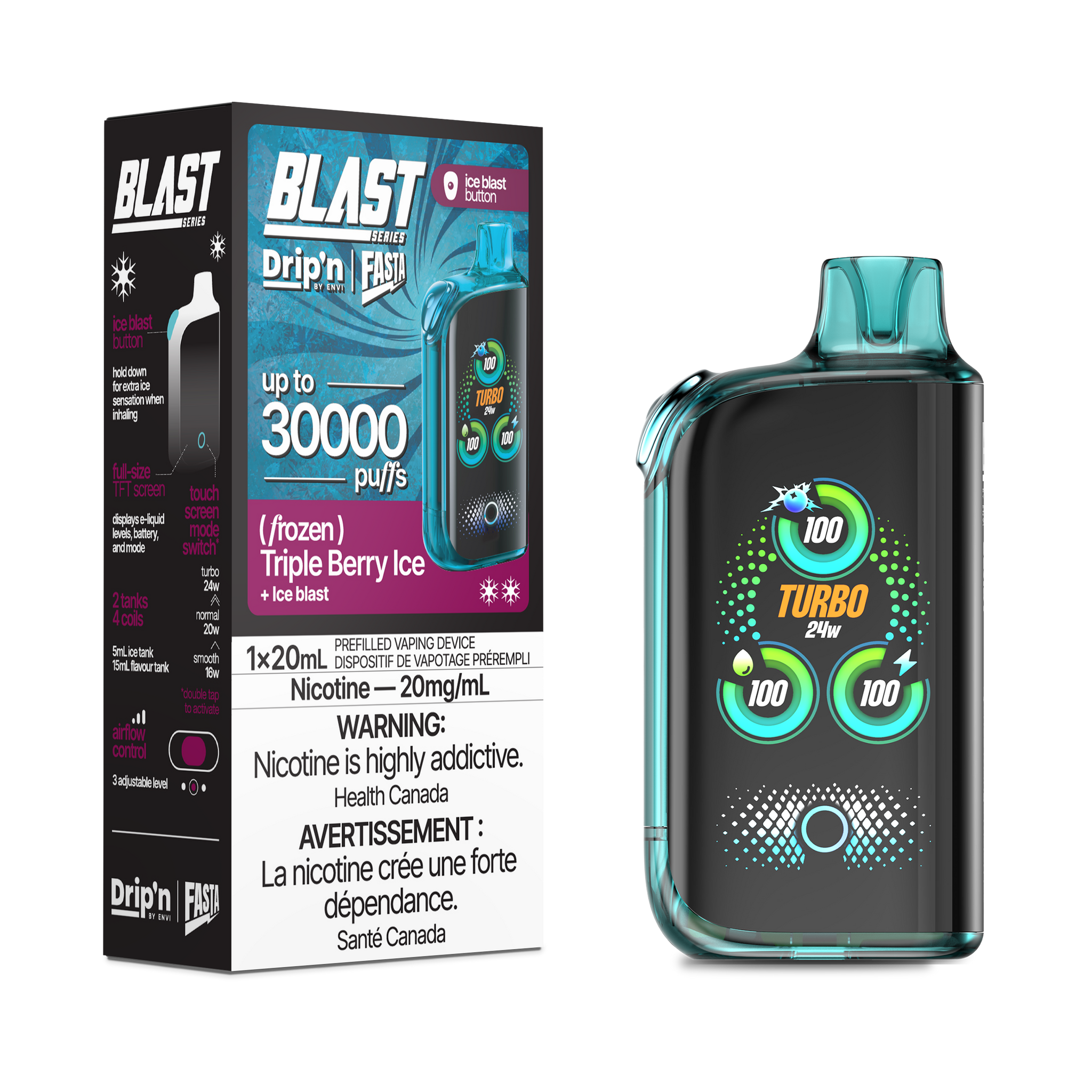 Drip'n Fasta Blast 30K - Triple Berry Ice (BC & SK ONLY)