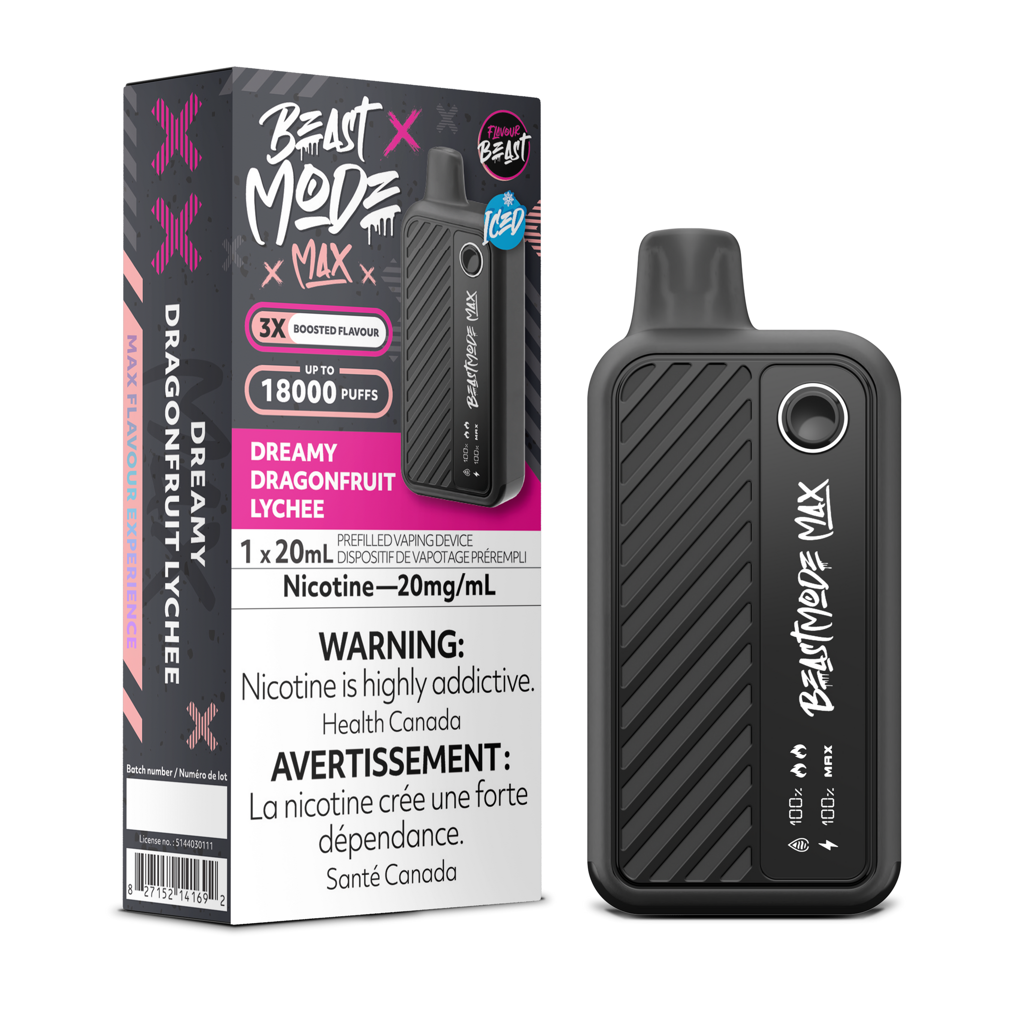 Flavour Beast BEAST MODE MAX - Dreamy Dragonfruit Lychee Iced