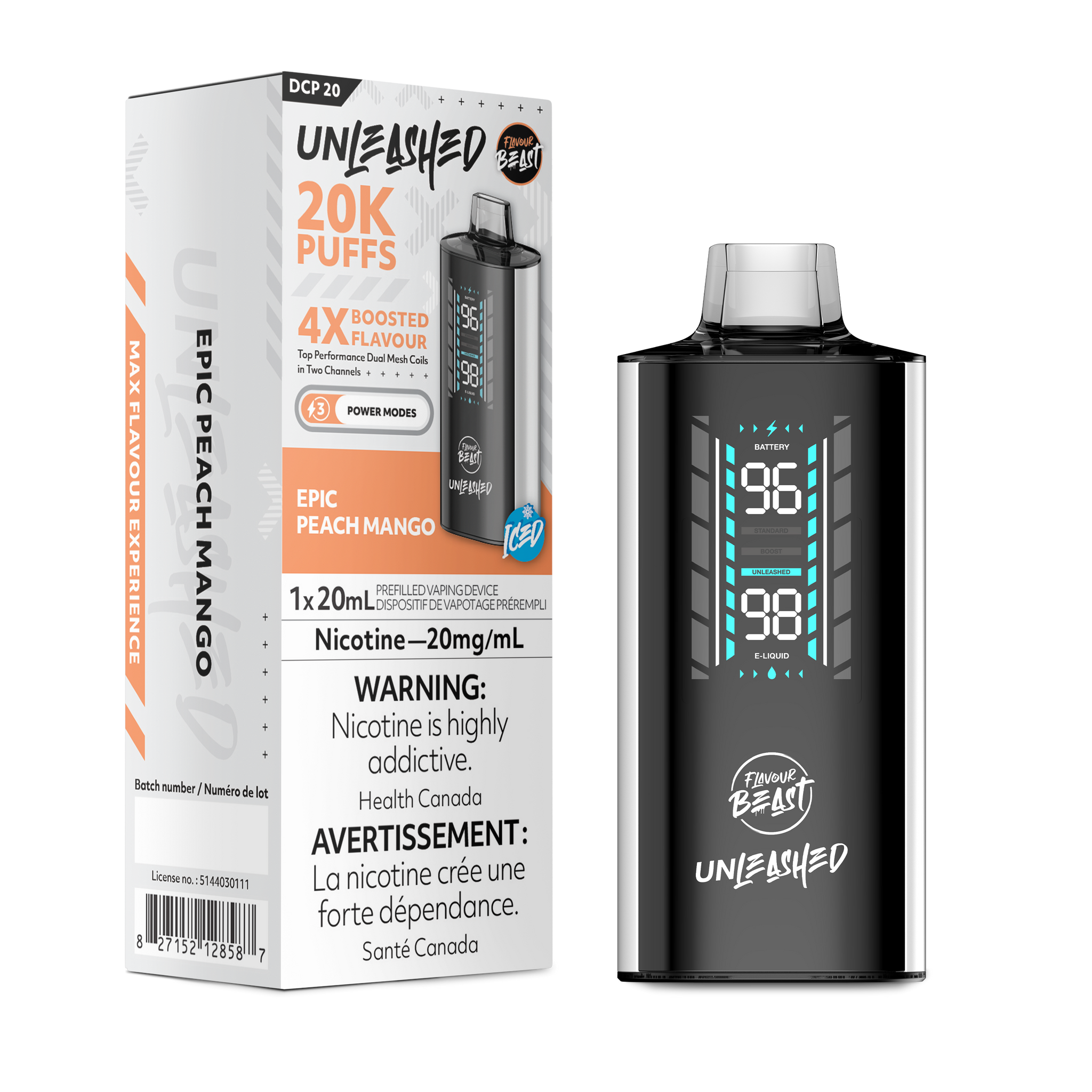 Flavour Beast Unleashed DCP 20K - Peach Mango Iced