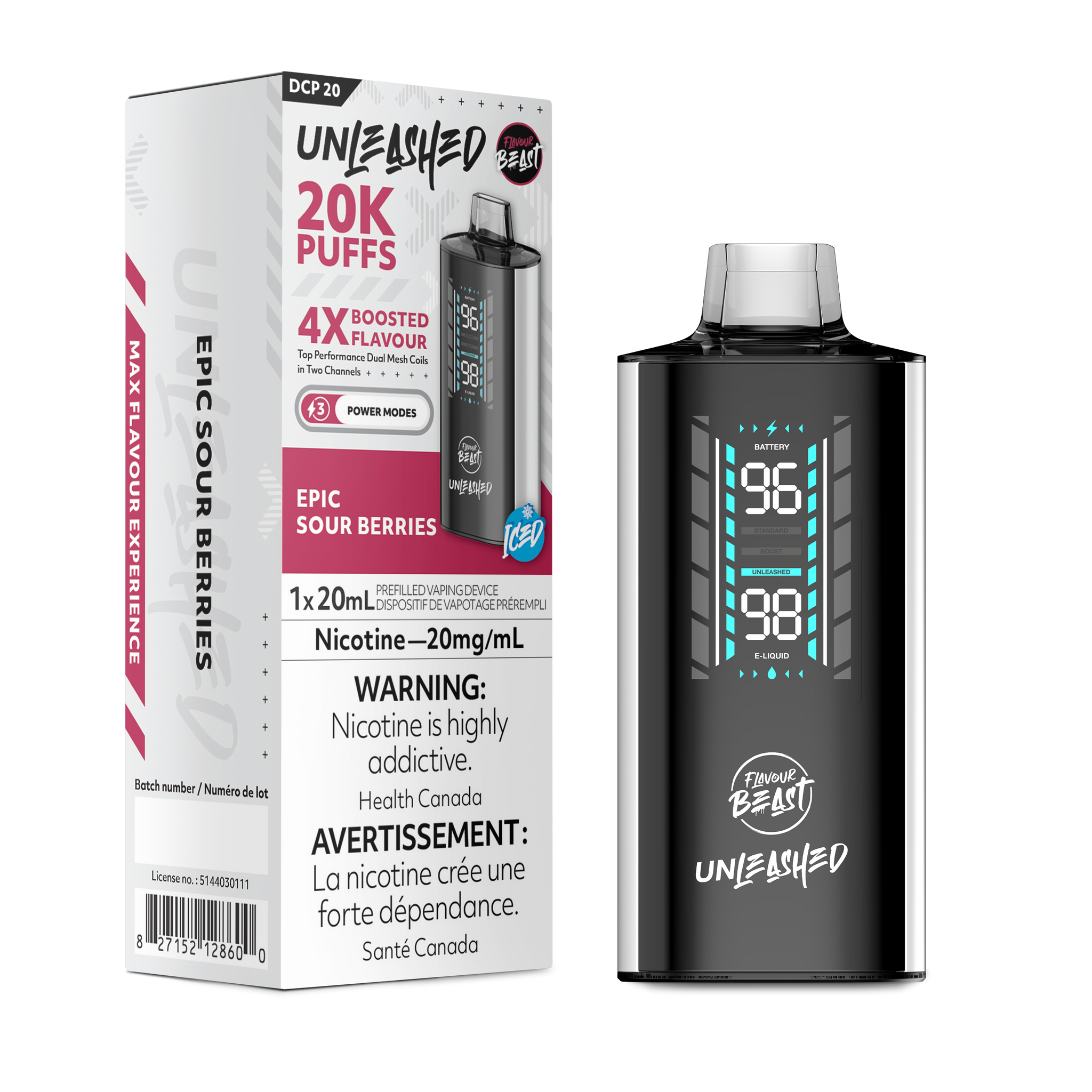 Flavour Beast Unleashed DCP 20K - Sour Berries Iced
