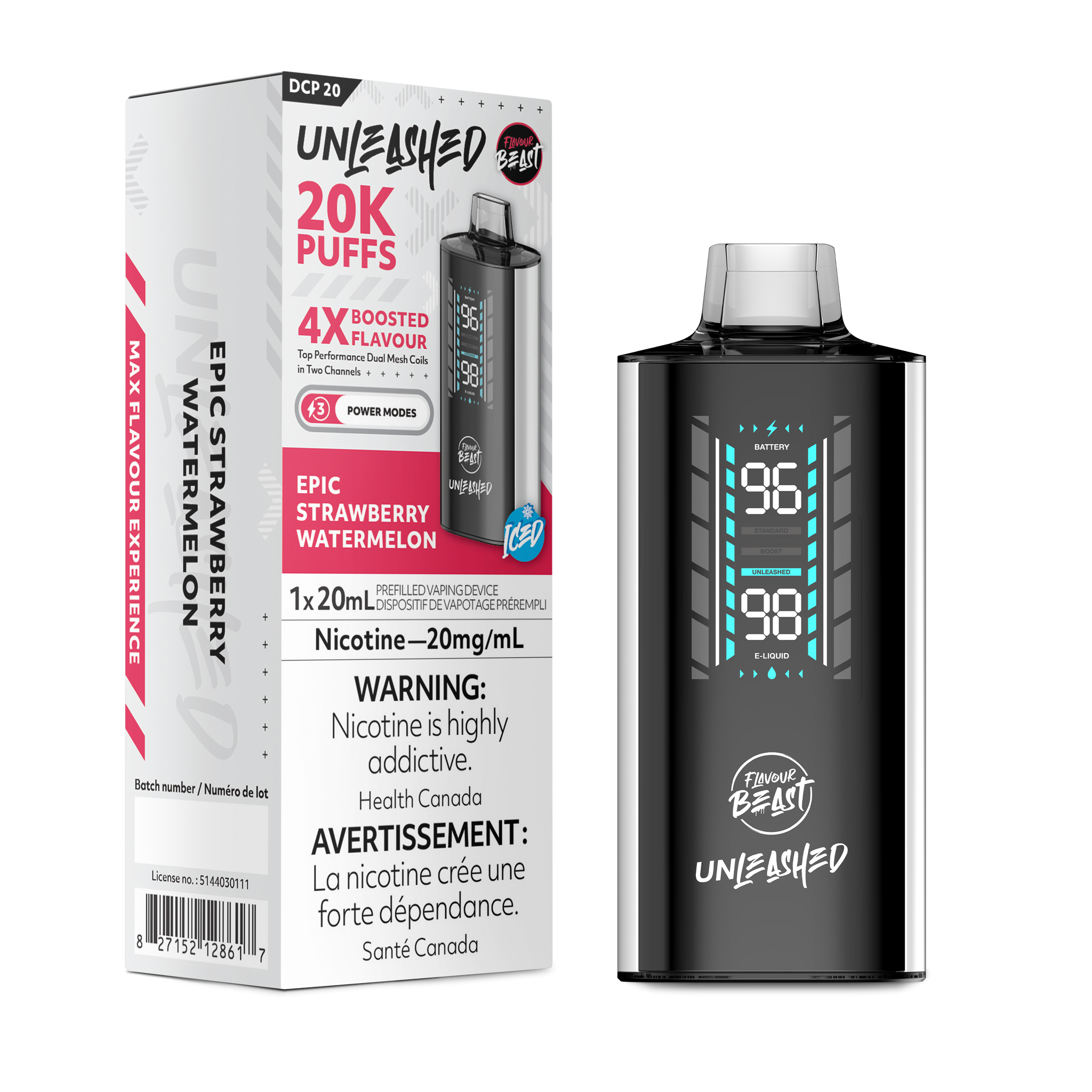Flavour Beast Unleashed DCP 20K - Strawberry Watermelon Iced