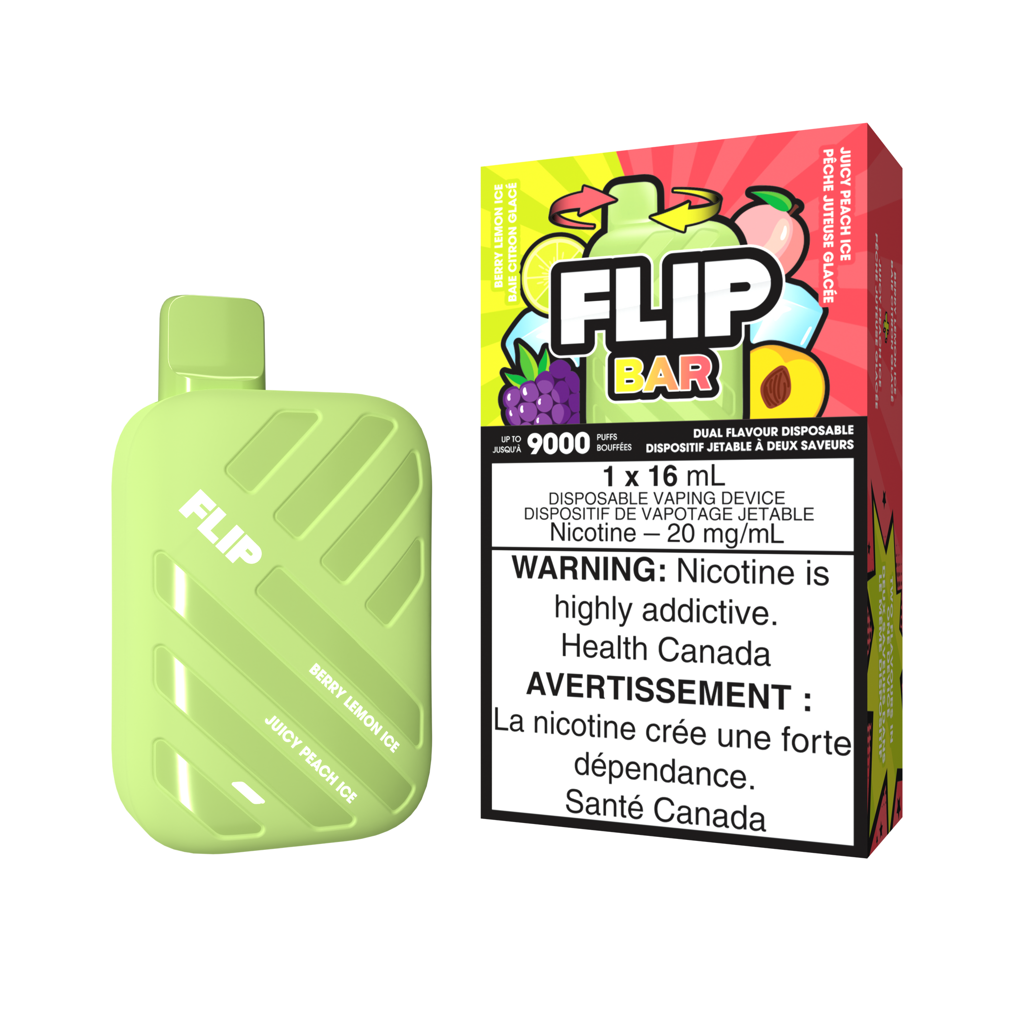 FLIP BAR - BERRY LEMON ICE AND JUICY PEACH ICE