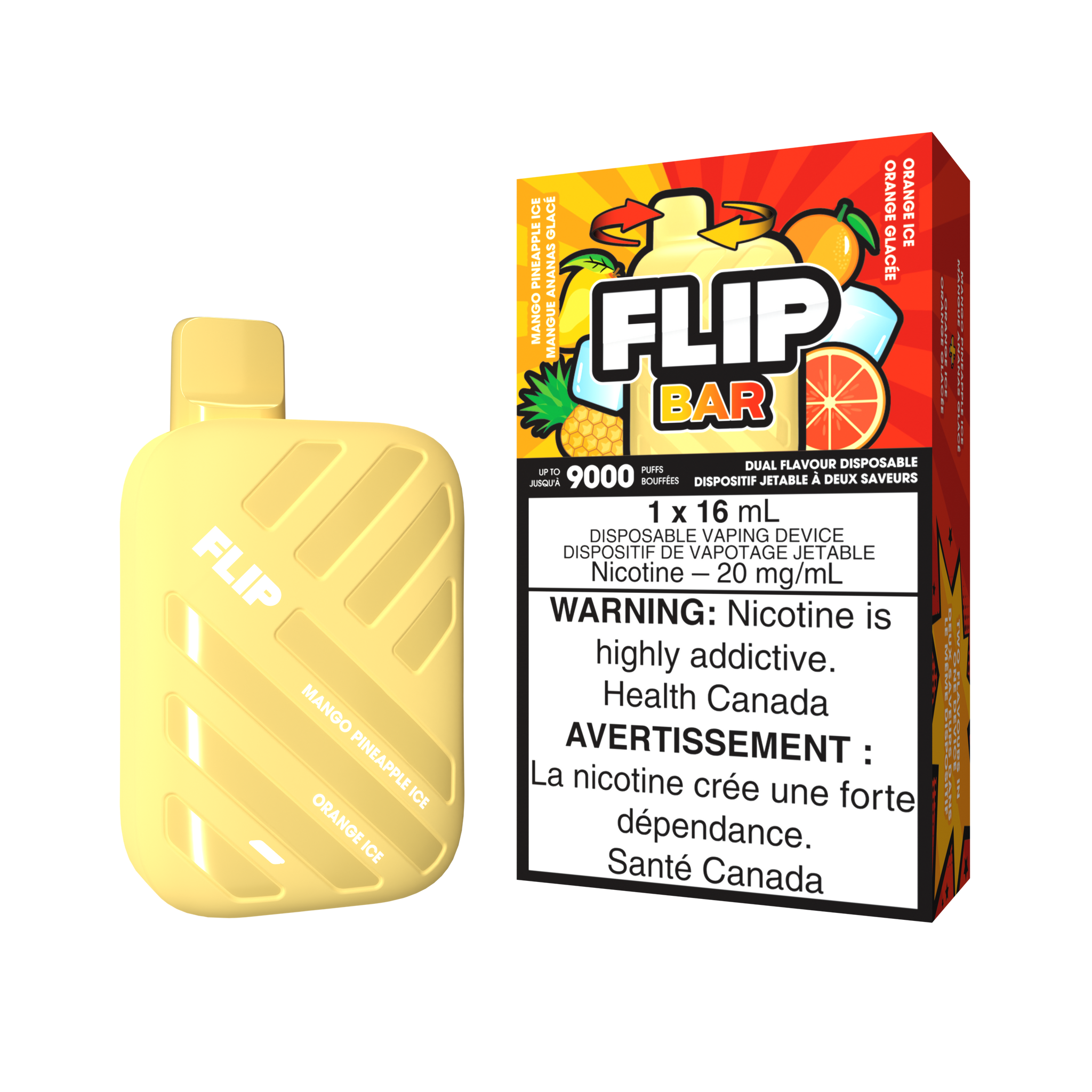 FLIP BAR - MANGO PINEAPPLE ICE AND ORANGE ICE