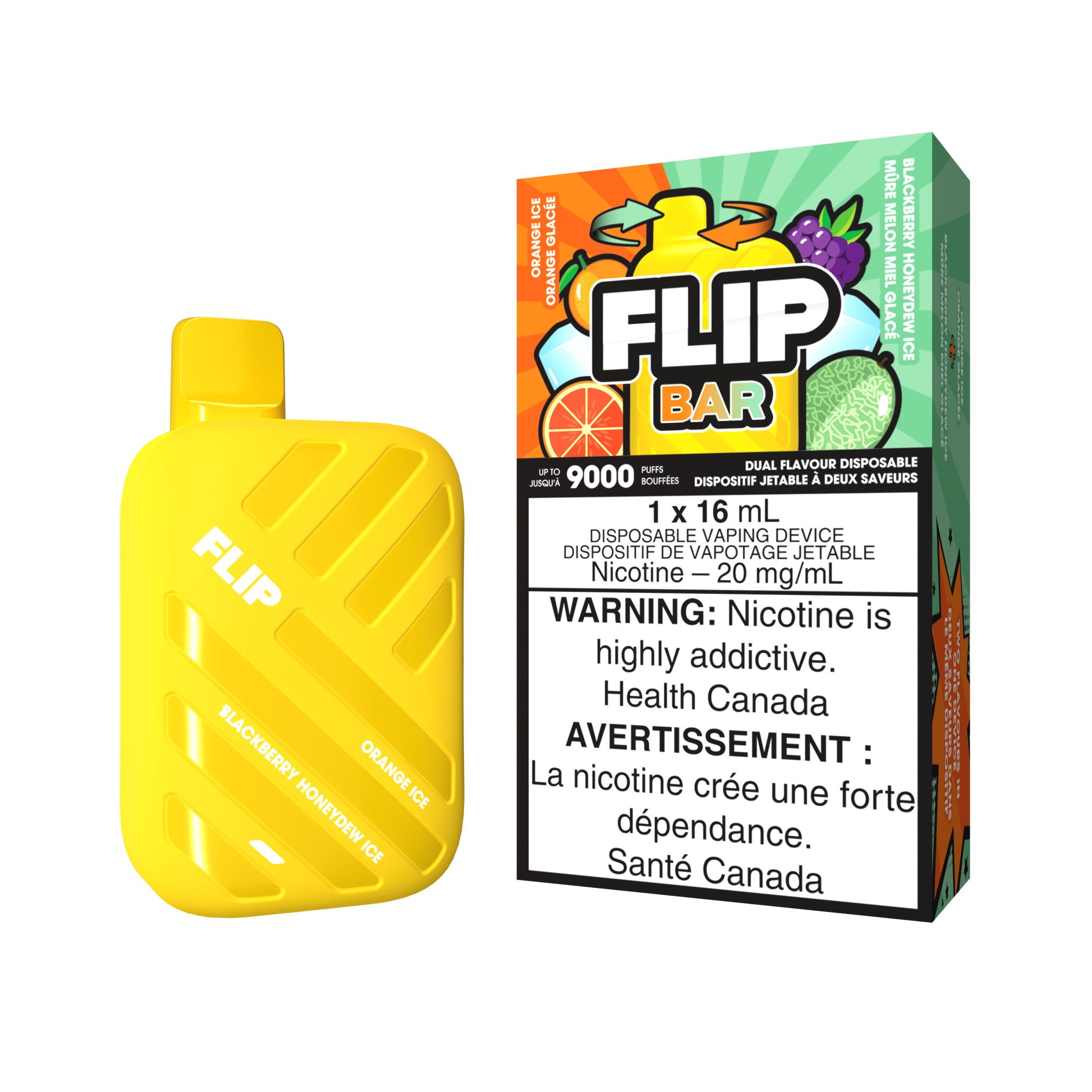 FLIP BAR - ORANGE ICE AND BLACKBERRY HONEYDEW ICE