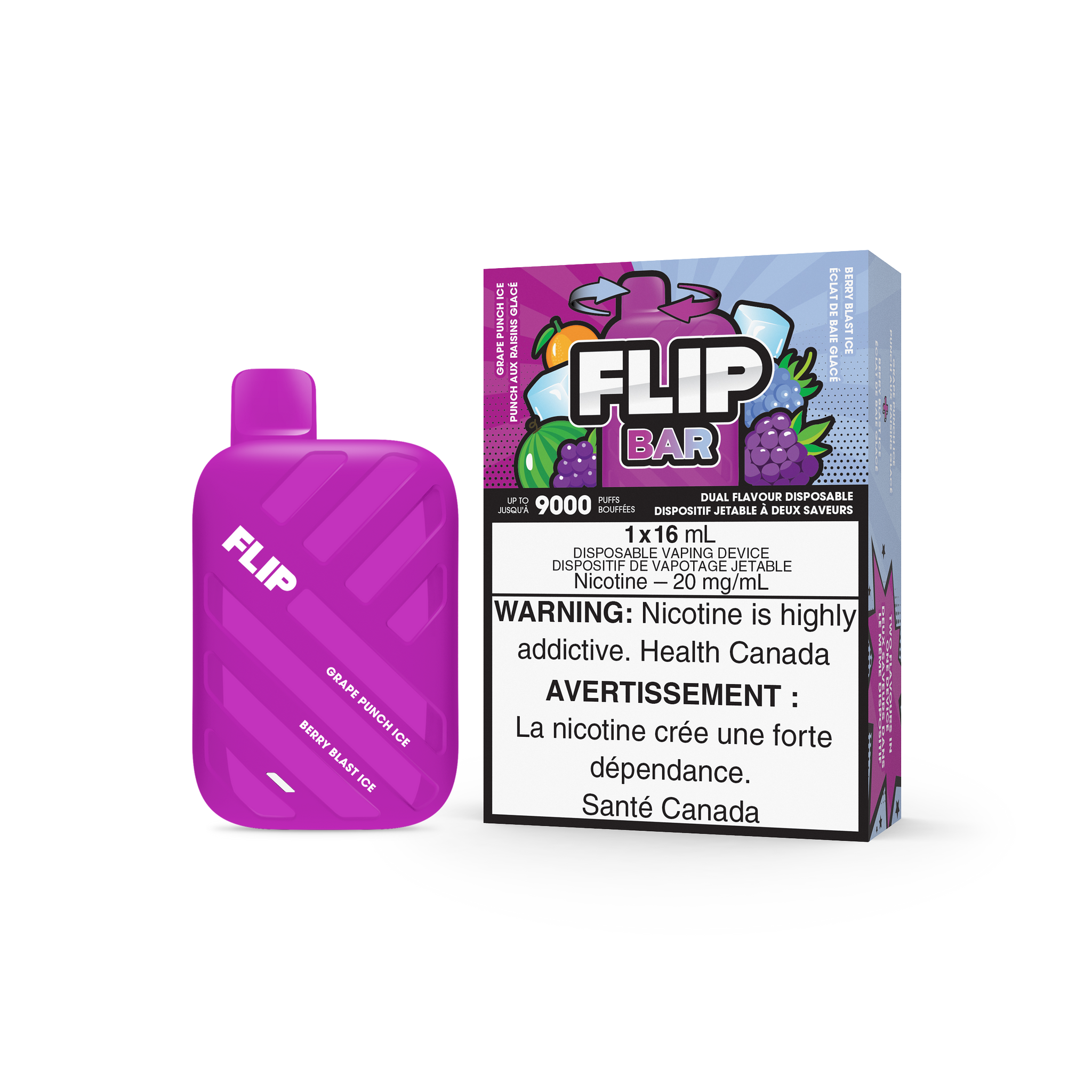 FLIP BAR - GRAPE PUNCH ICE AND BERRY BLAST ICE