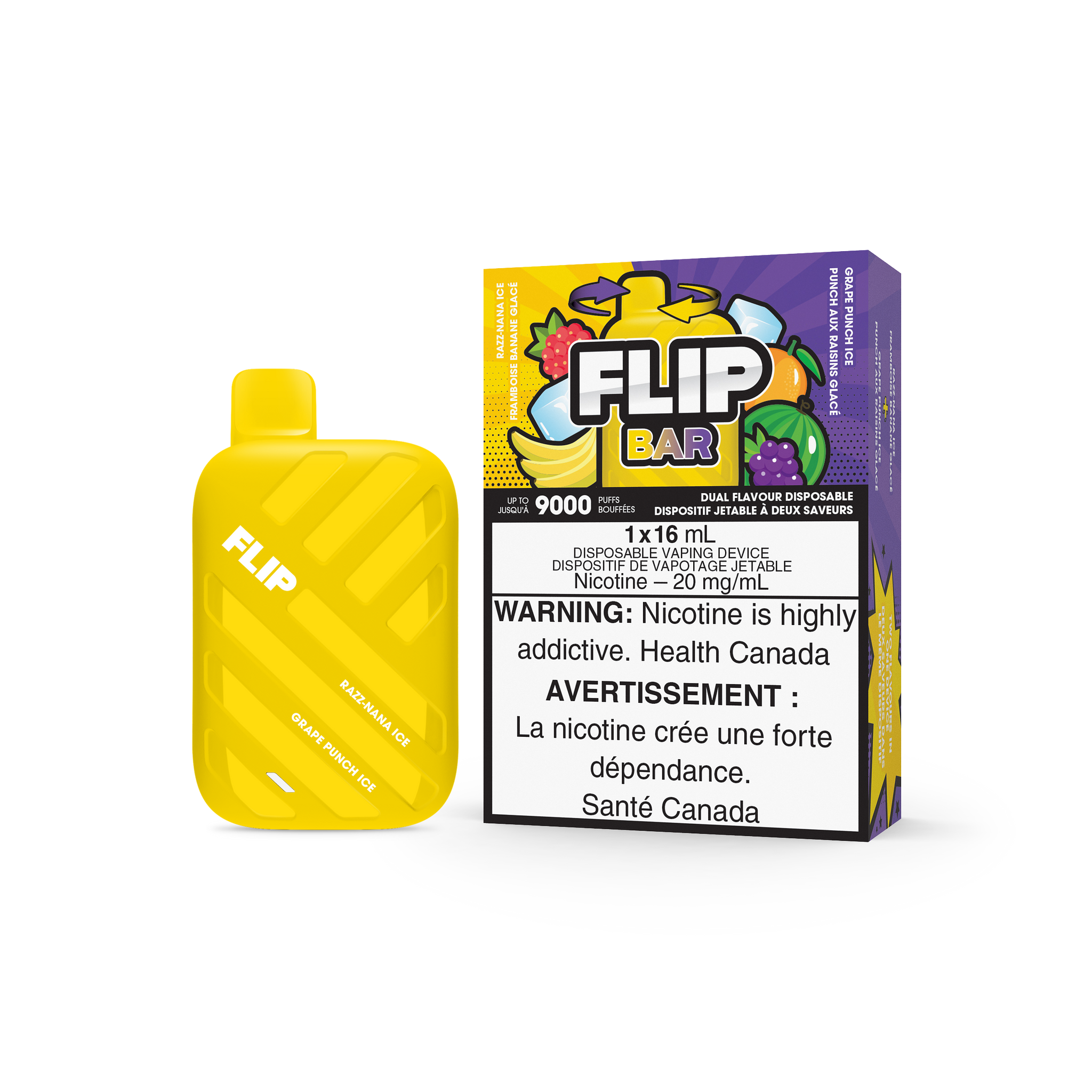FLIP BAR - RAZZ NANA ICE AND GRAPE PUNCH ICE