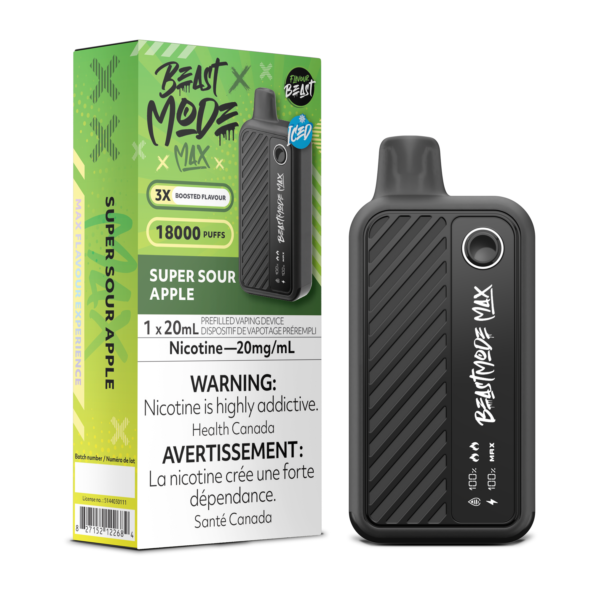 Flavour Beast BEAST MODE MAX - Super Sour Apple Iced