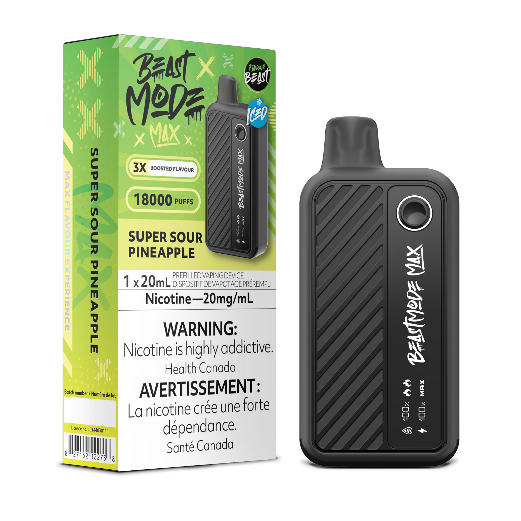 Flavour Beast BEAST MODE MAX - Super Sour Pineapple Iced