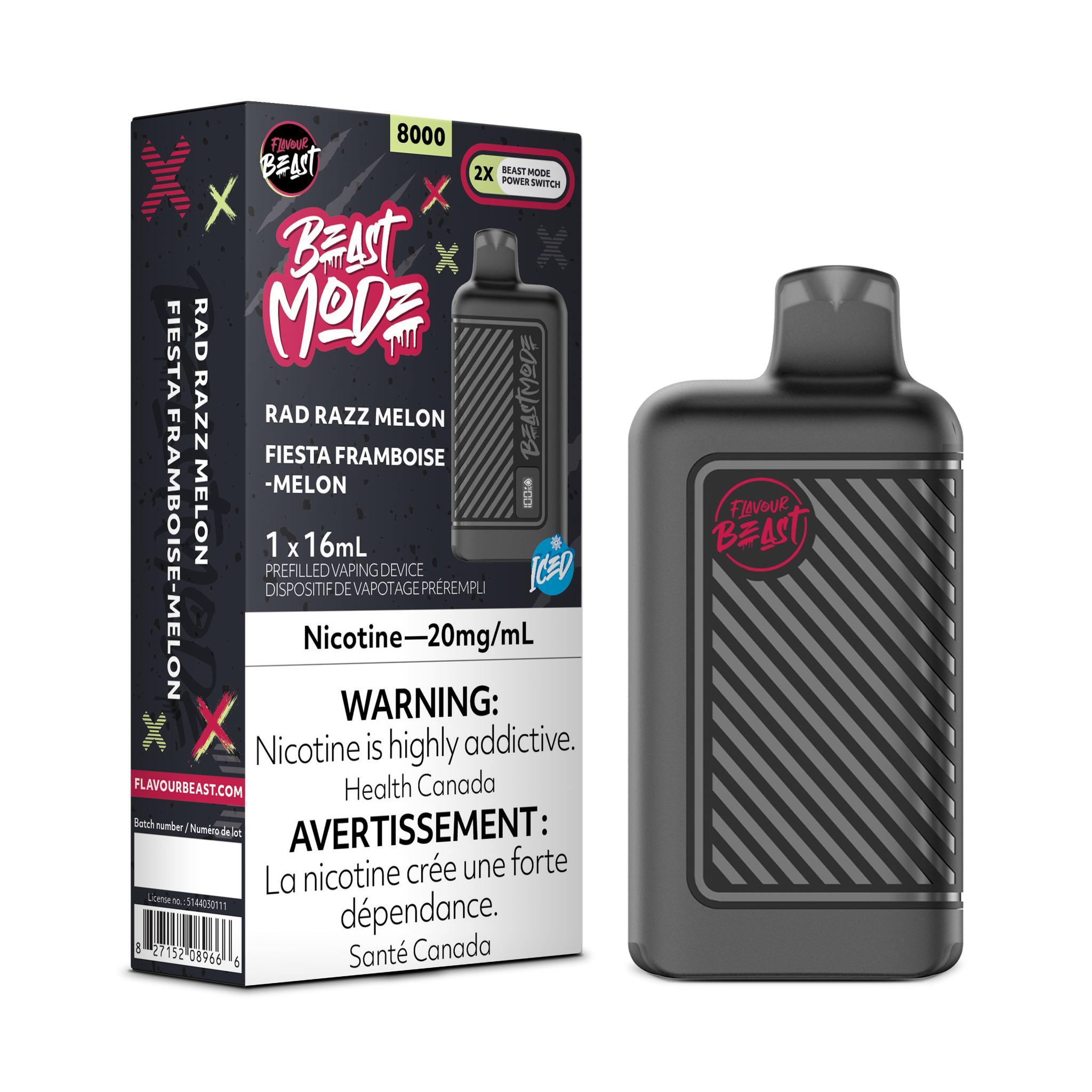 Flavour Beast BEAST MODE - Rad Razz Melon Iced