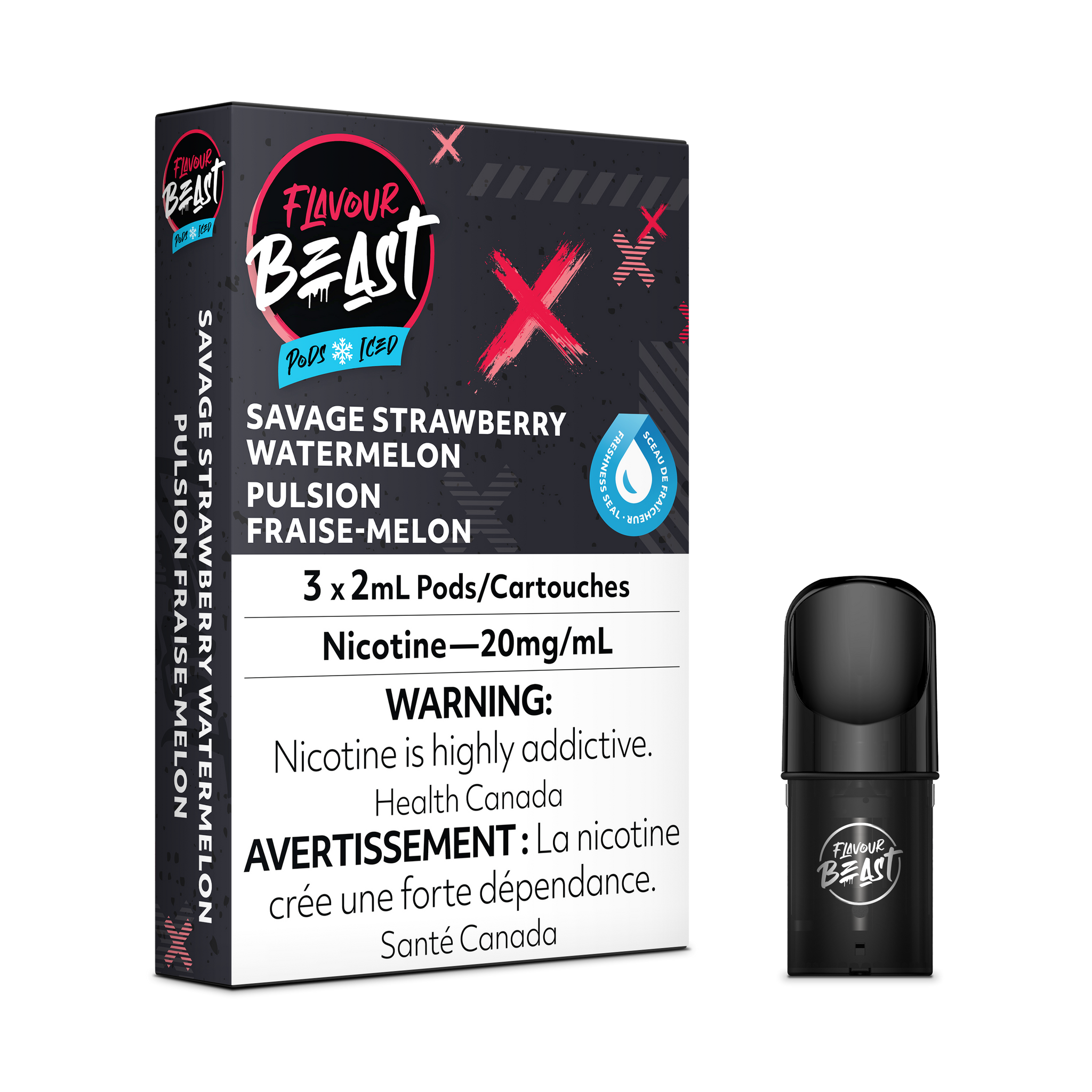 Flavour Beast Pod Pack - Savage Strawberry Watermelon Iced