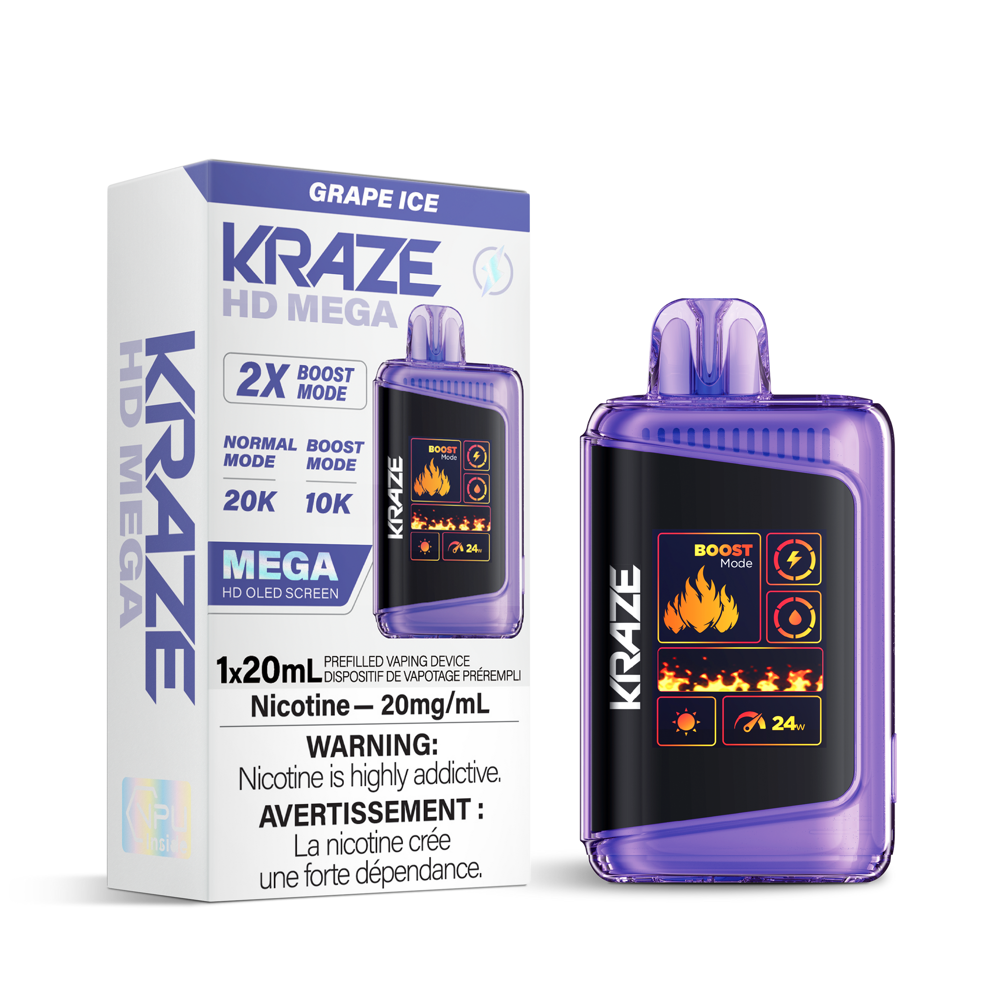 Kraze HD Mega 20K - Grape Ice (BC & SK ONLY)