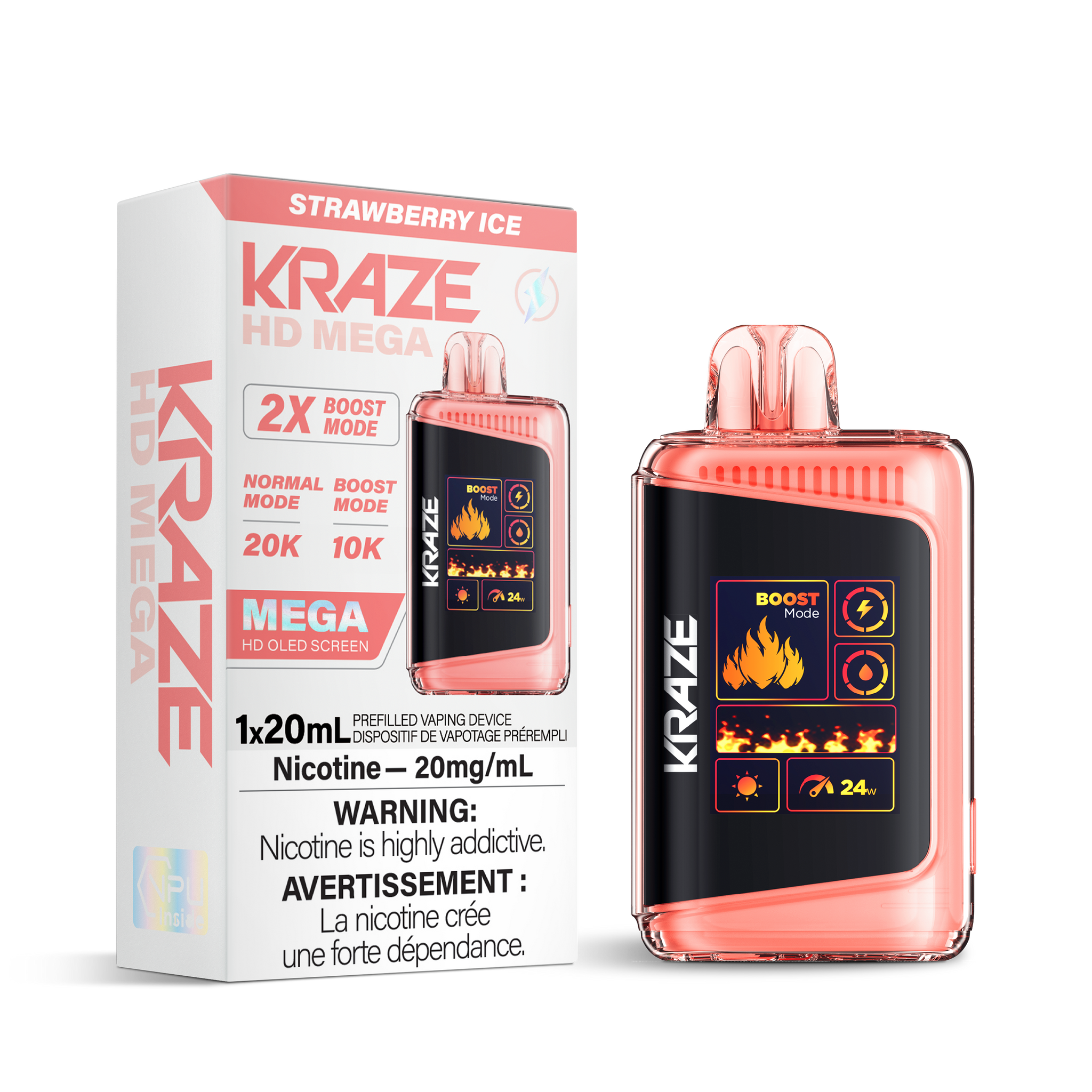 Kraze HD Mega 20K - Strawberry Ice (BC & SK ONLY)