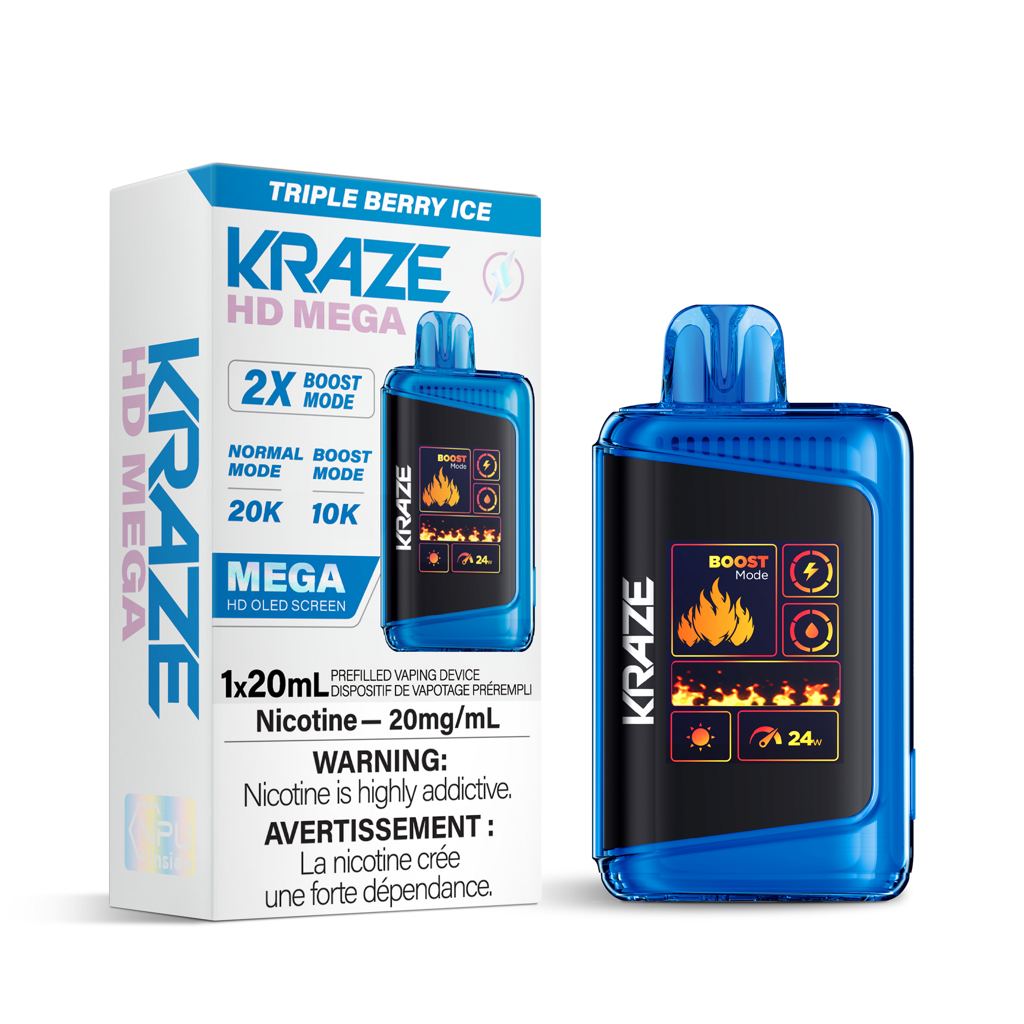 Kraze HD Mega 20K - Triple Berry Ice (BC & SK ONLY)