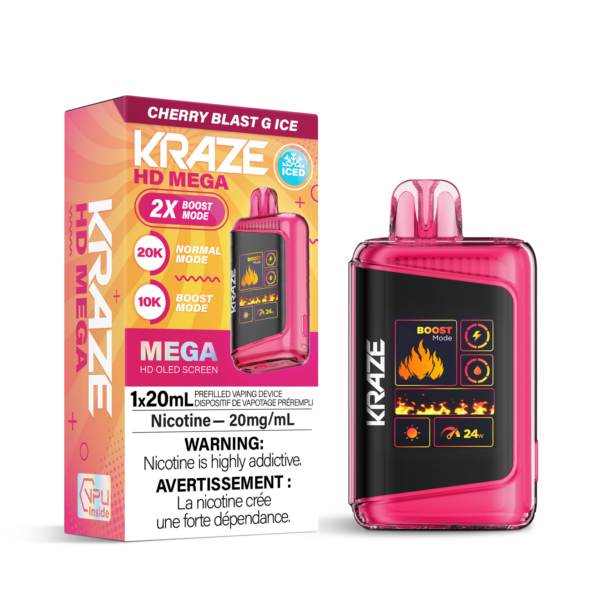 Kraze HD Mega 20K - Cherry Blast G Ice (BC & SK ONLY)