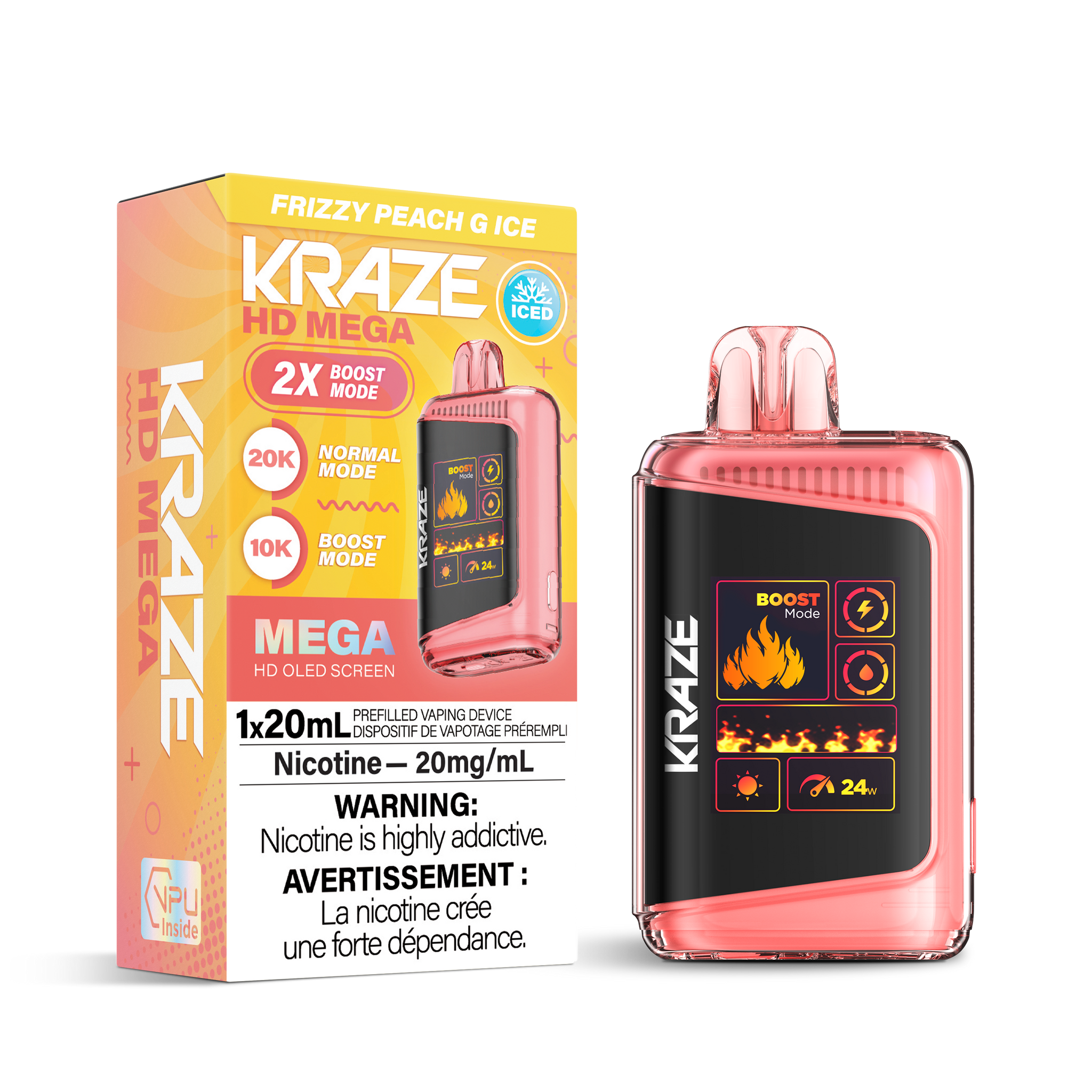Kraze HD Mega 20K - Frizzy Peach G Ice (BC & SK ONLY)