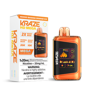 Kraze HD Mega 20K - Mango Banana Orange Ice (BC & SK ONLY)