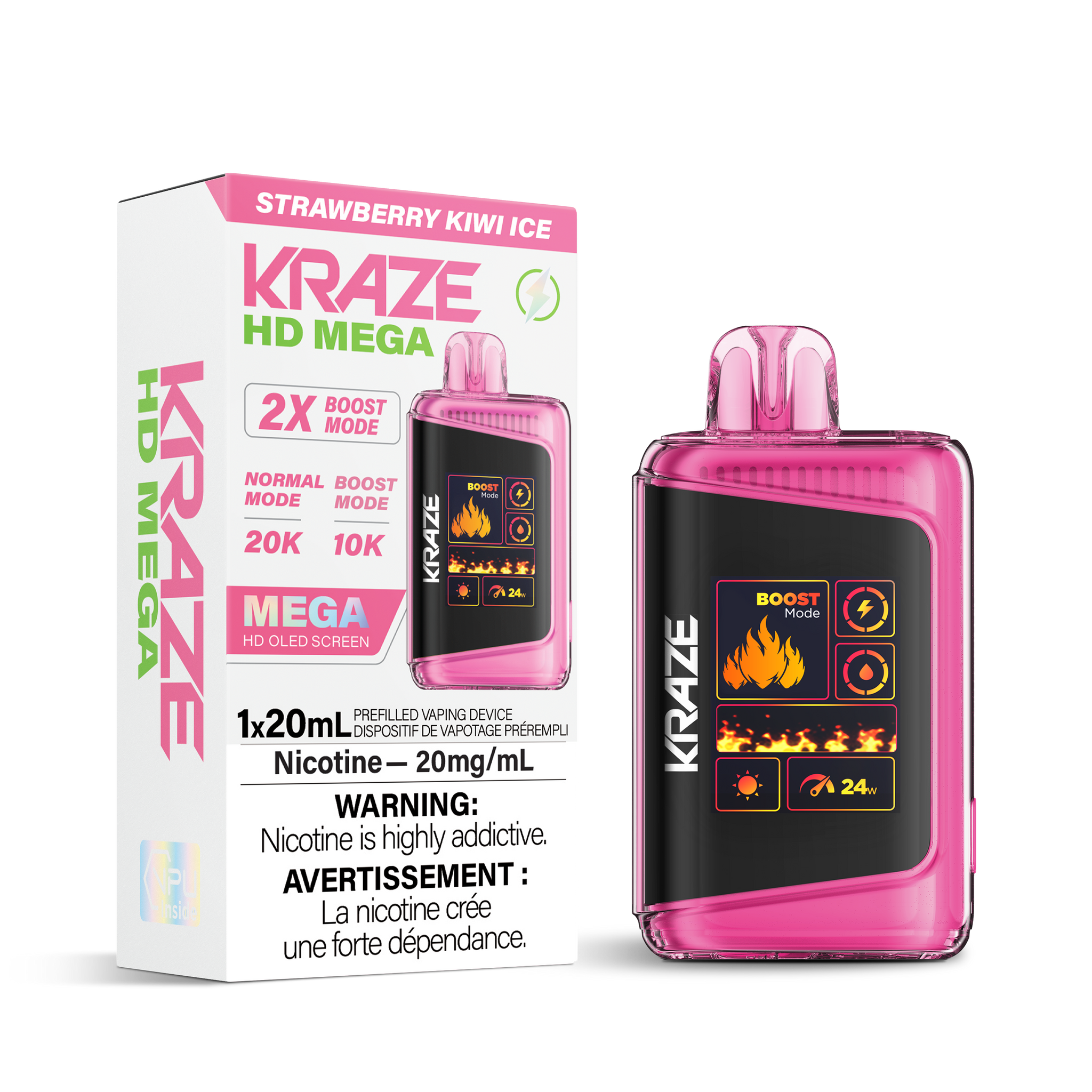 Kraze HD Mega 20K - Strawberry Kiwi Ice