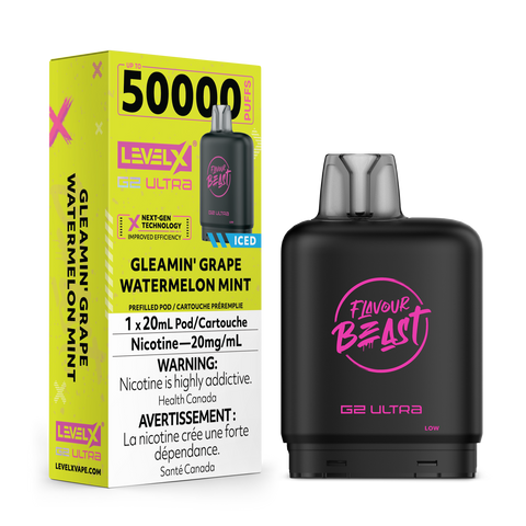 Level X Flavour Beast G2 ULTRA - Gleamin' Grape Watermelon Mint Iced
