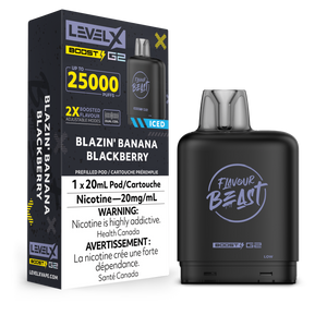 Level X Flavour Beast Boost - Blazin' Banana Blackberry Iced