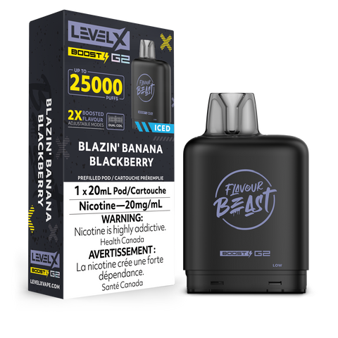 Level X Flavour Beast Boost - Blazin' Banana Blackberry Iced