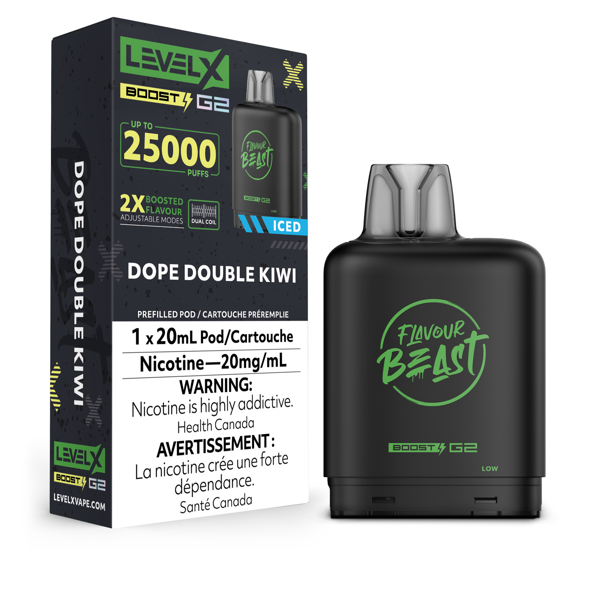 Level X Flavour Beast Boost - Dope Double Kiwi Iced