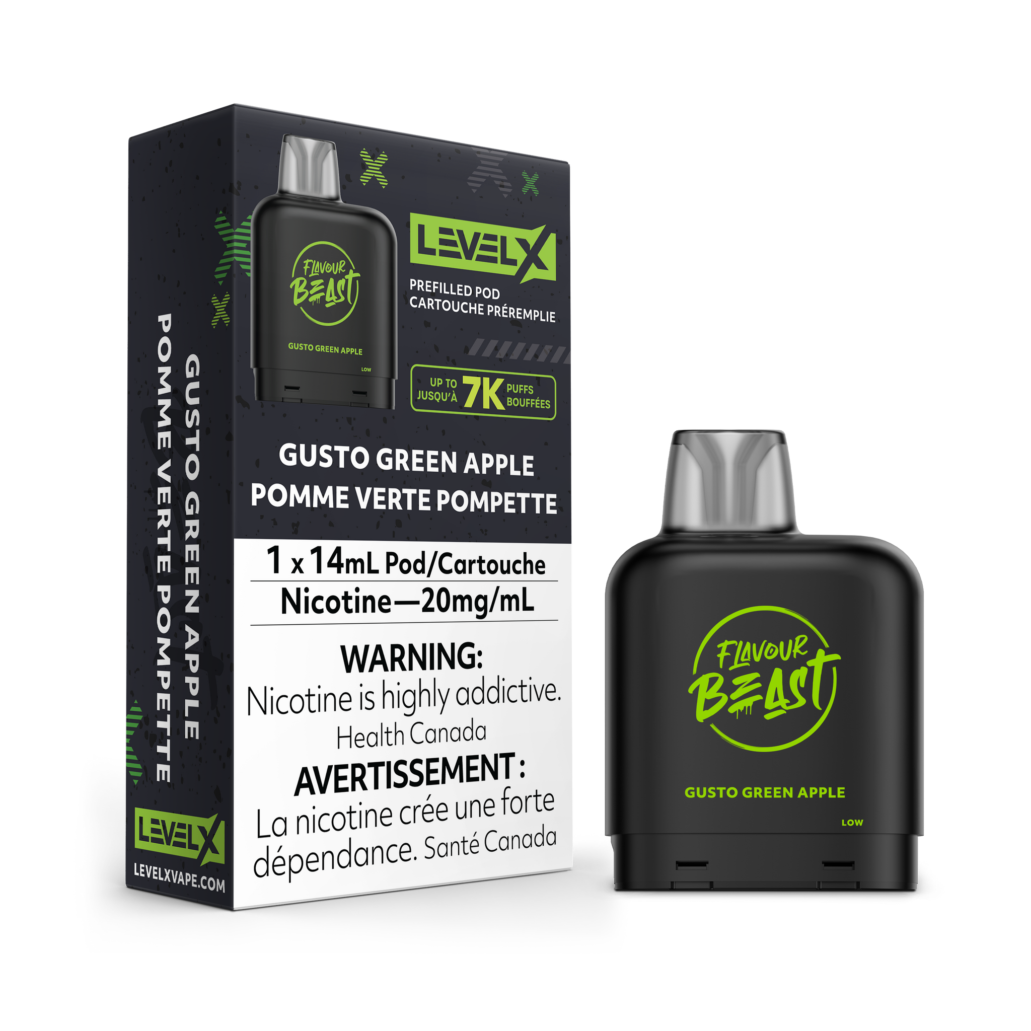 Level X Flavour Beast 7000 - Gusto Green Apple