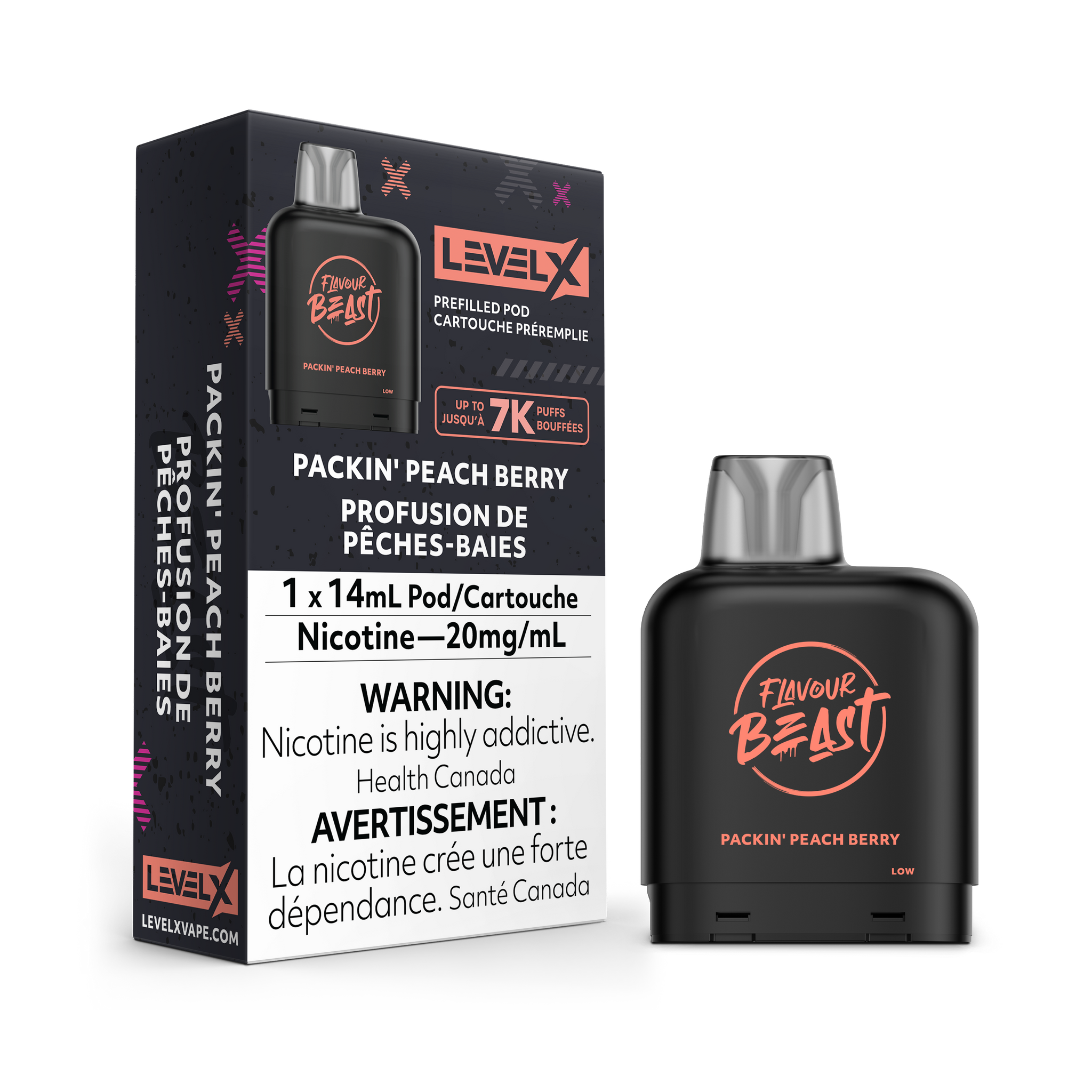 Level X Flavour Beast 7000 - Packin' Peach Berry