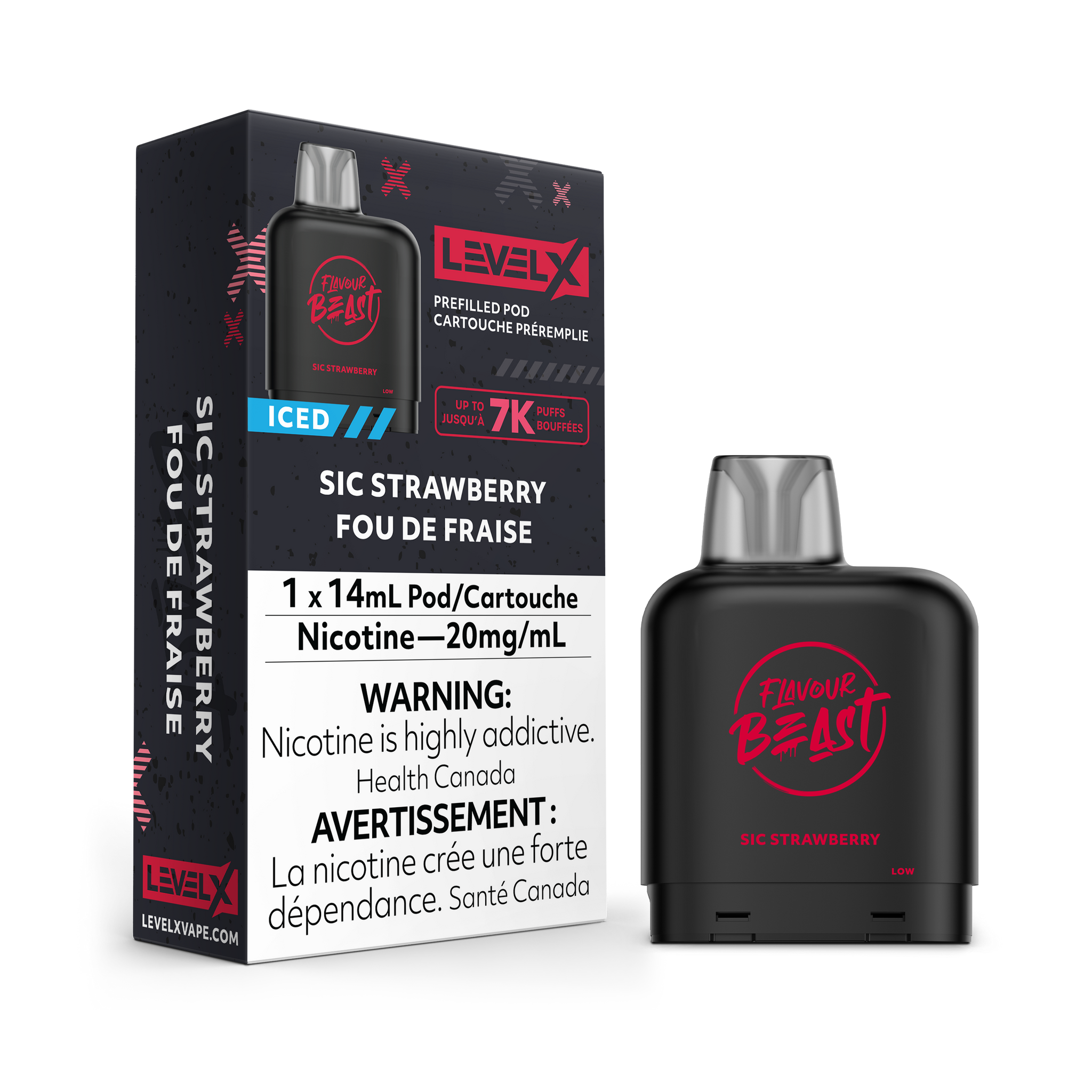 Level X Flavour Beast 7000 - Sic Strawberry Iced