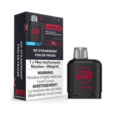 Level X Flavour Beast 7000 - Sic Strawberry Iced