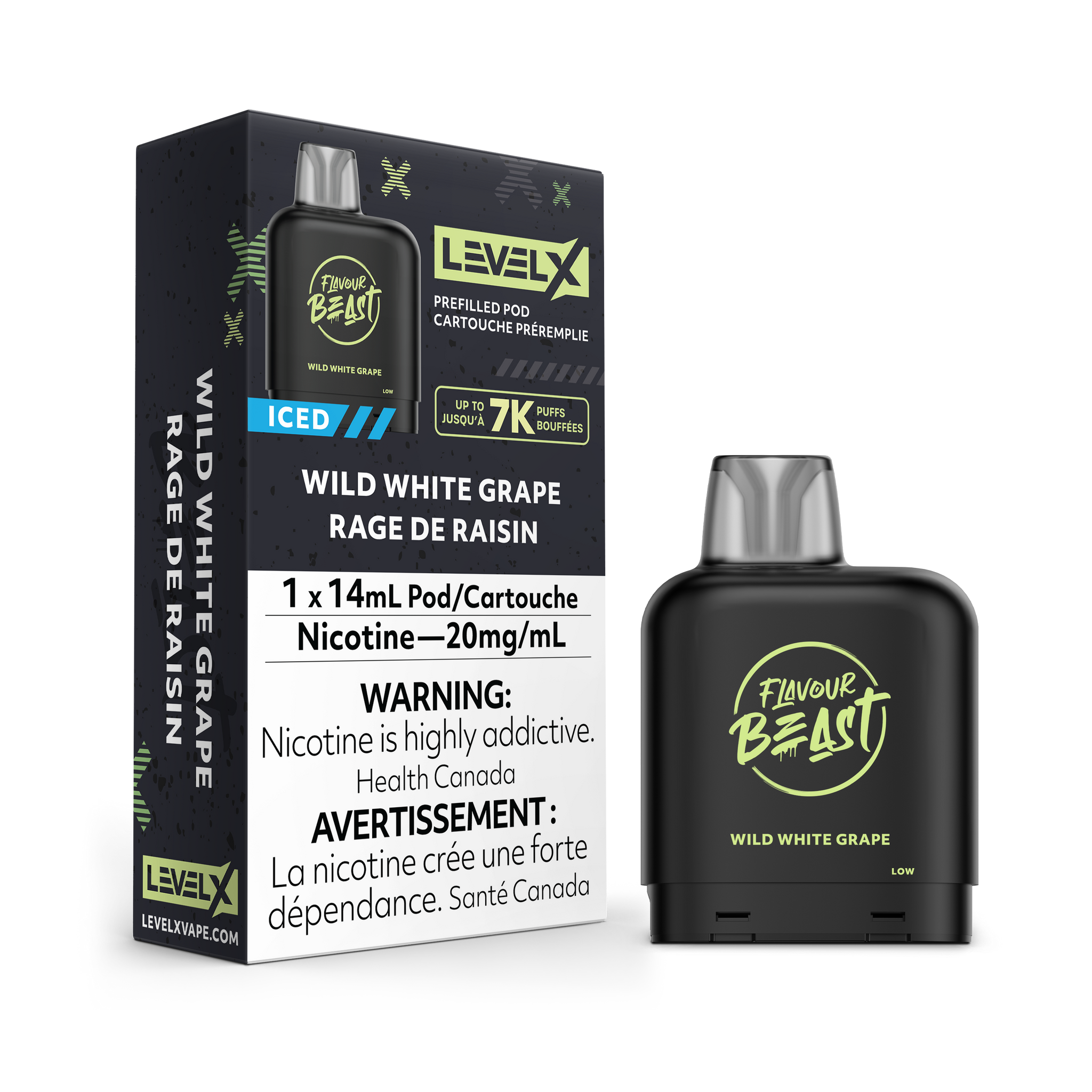 Level X Flavour Beast 7000 - Wild White Grape Iced