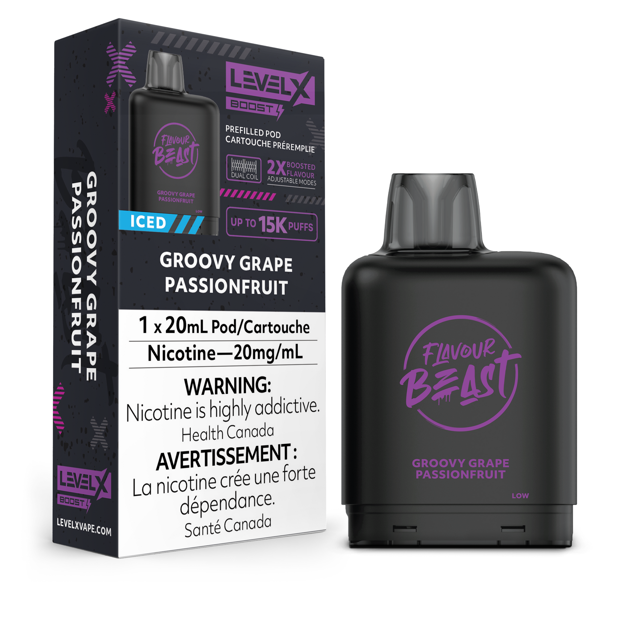Level X Flavour Beast Boost - Groovy Grape Passionfruit Iced