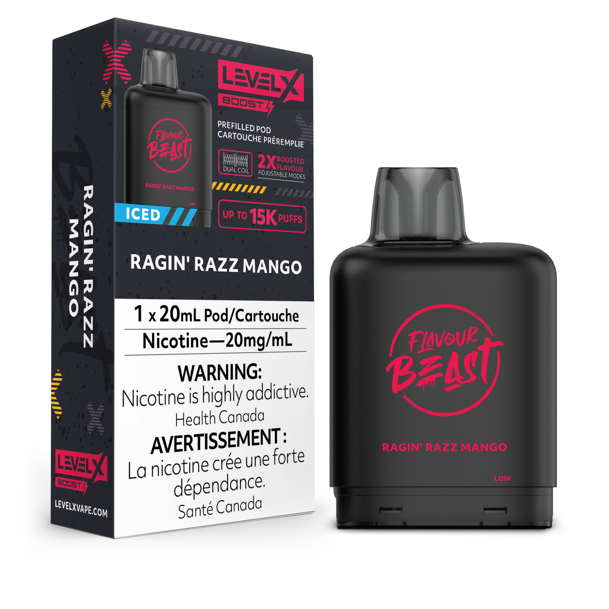 Level X Flavour Beast Boost - Ragin' Razz Mango Iced