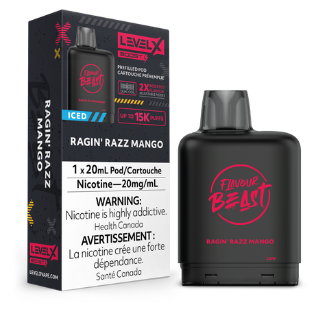 Level X Flavour Beast Boost - Ragin' Razz Mango Iced