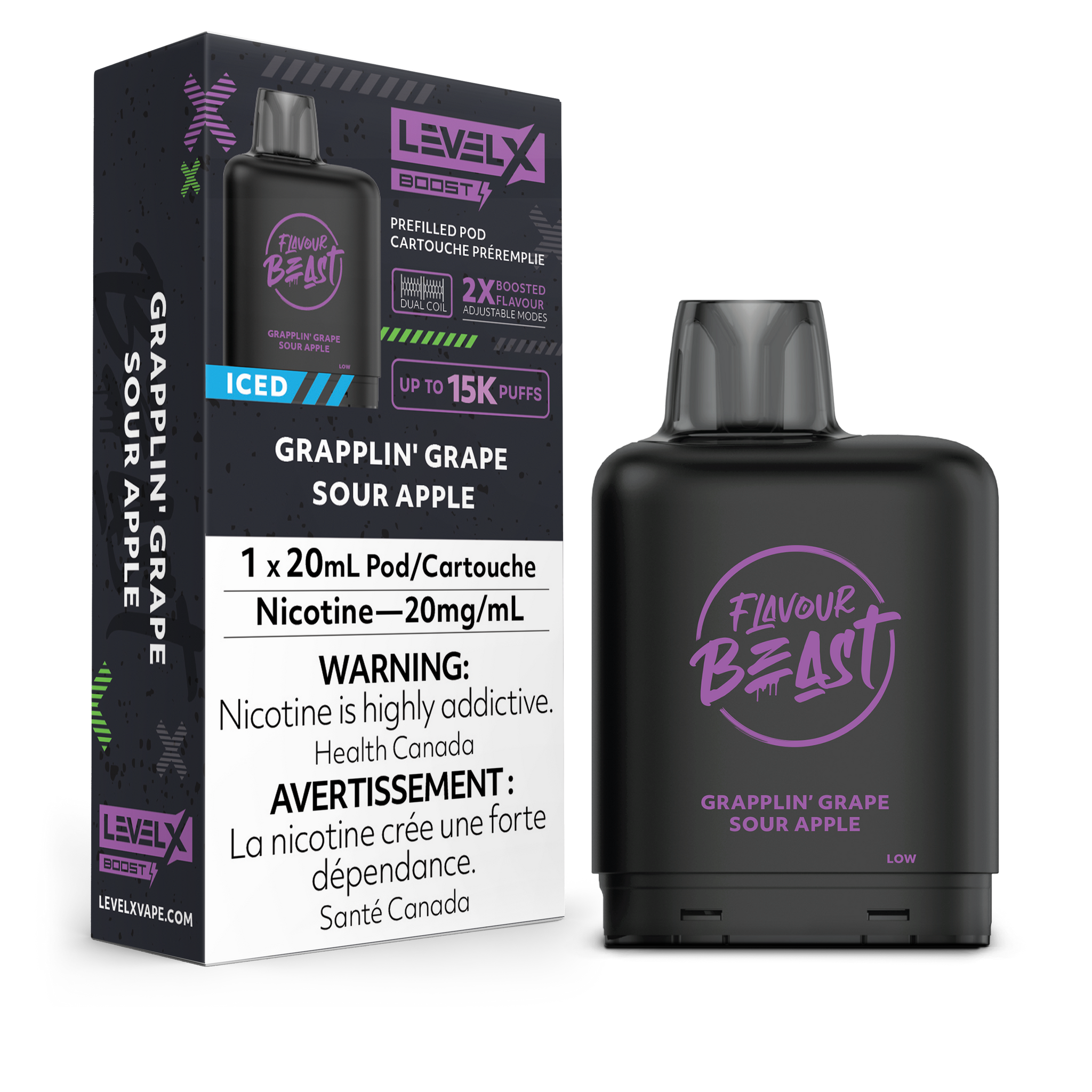 Level X Flavour Beast Boost - Grapplin' Grape Sour Apple Iced (BC & SK ONLY)