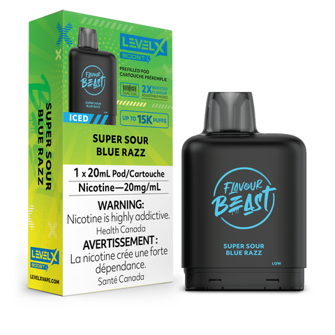 Level X Flavour Beast Boost - Super Sour Blue Razz Iced