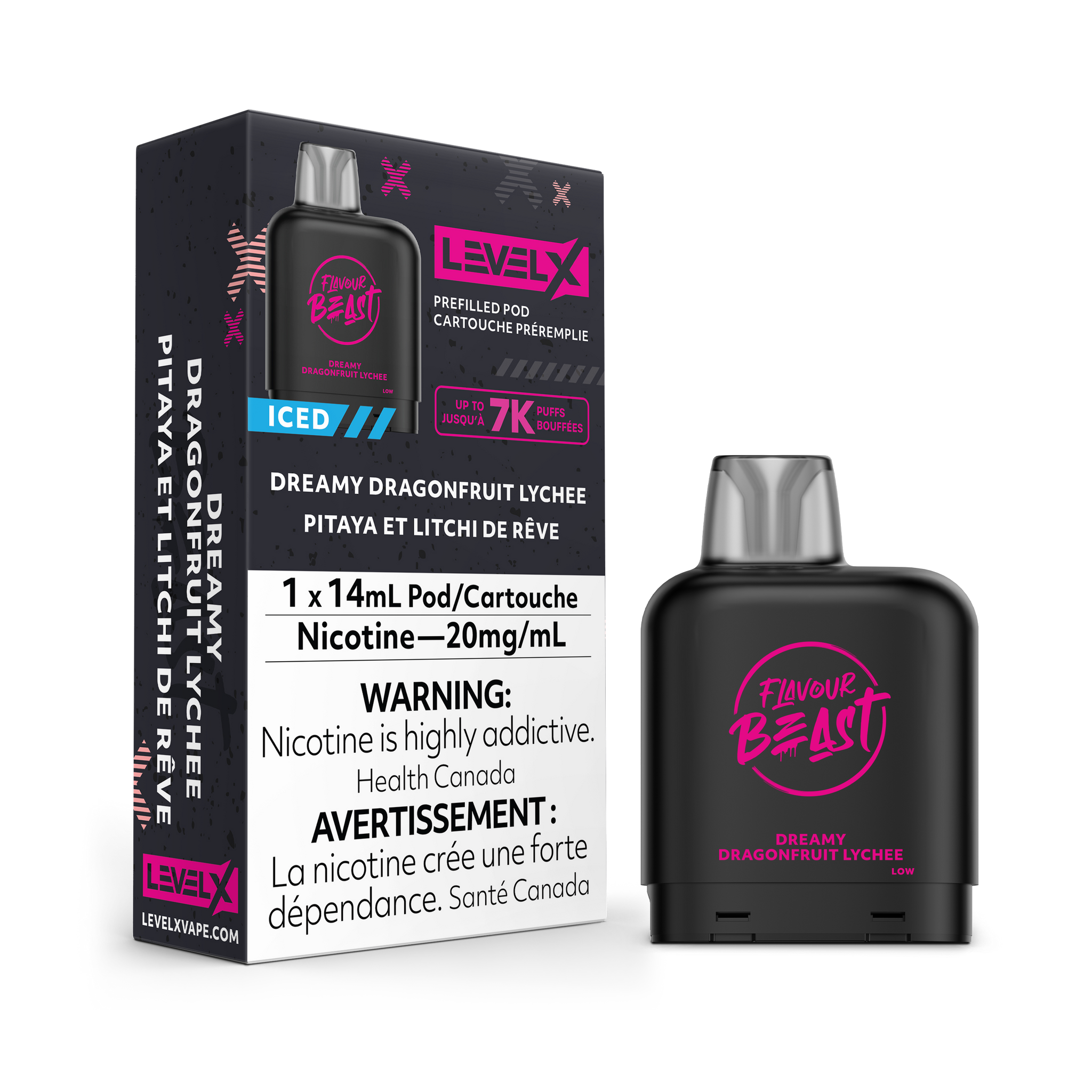 Level X Flavour Beast 7000 - Dreamy Dragonfruit Lychee Iced