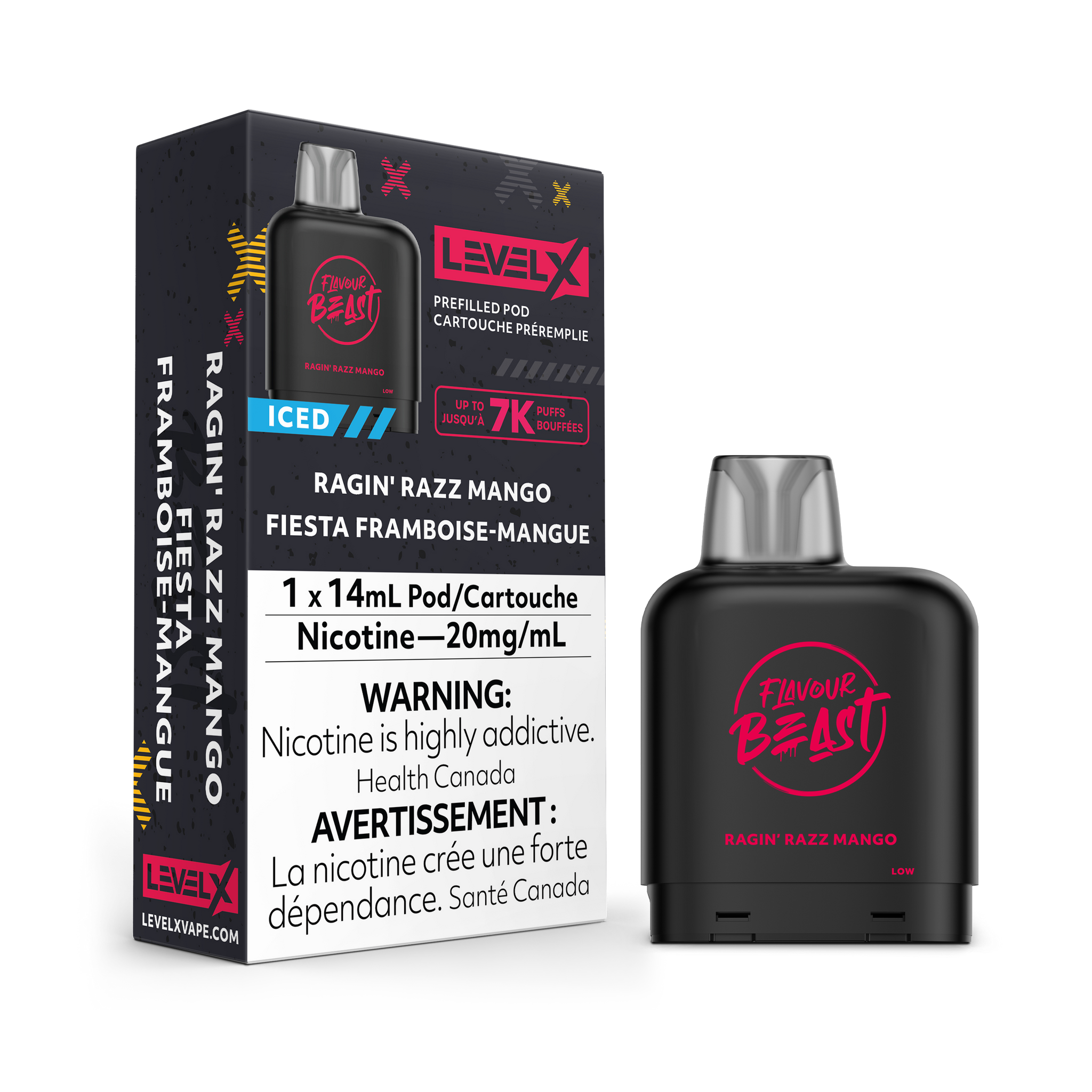 Level X Flavour Beast 7000 - Ragin' Razz Mango Iced