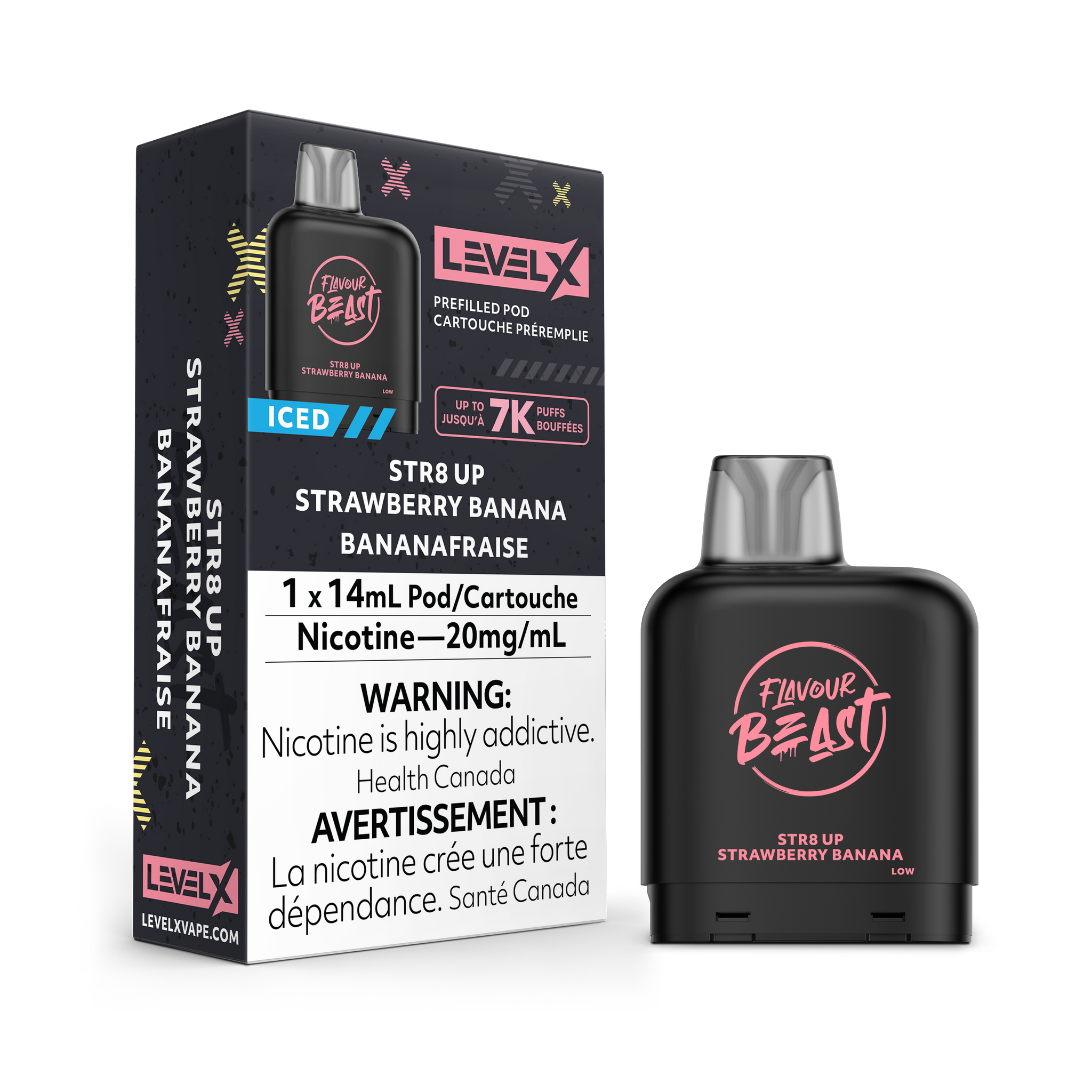 Level X Flavour Beast 7000 - STR8 Up Strawberry Banana Iced