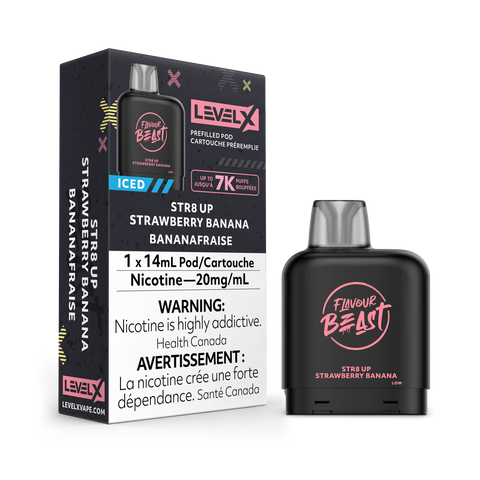 Level X Flavour Beast 7000 - STR8 Up Strawberry Banana Iced