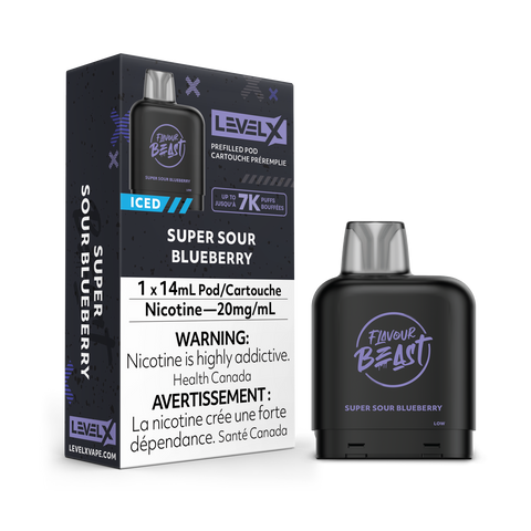 Level X Flavour Beast 7000 - Super Sour Blueberry Iced