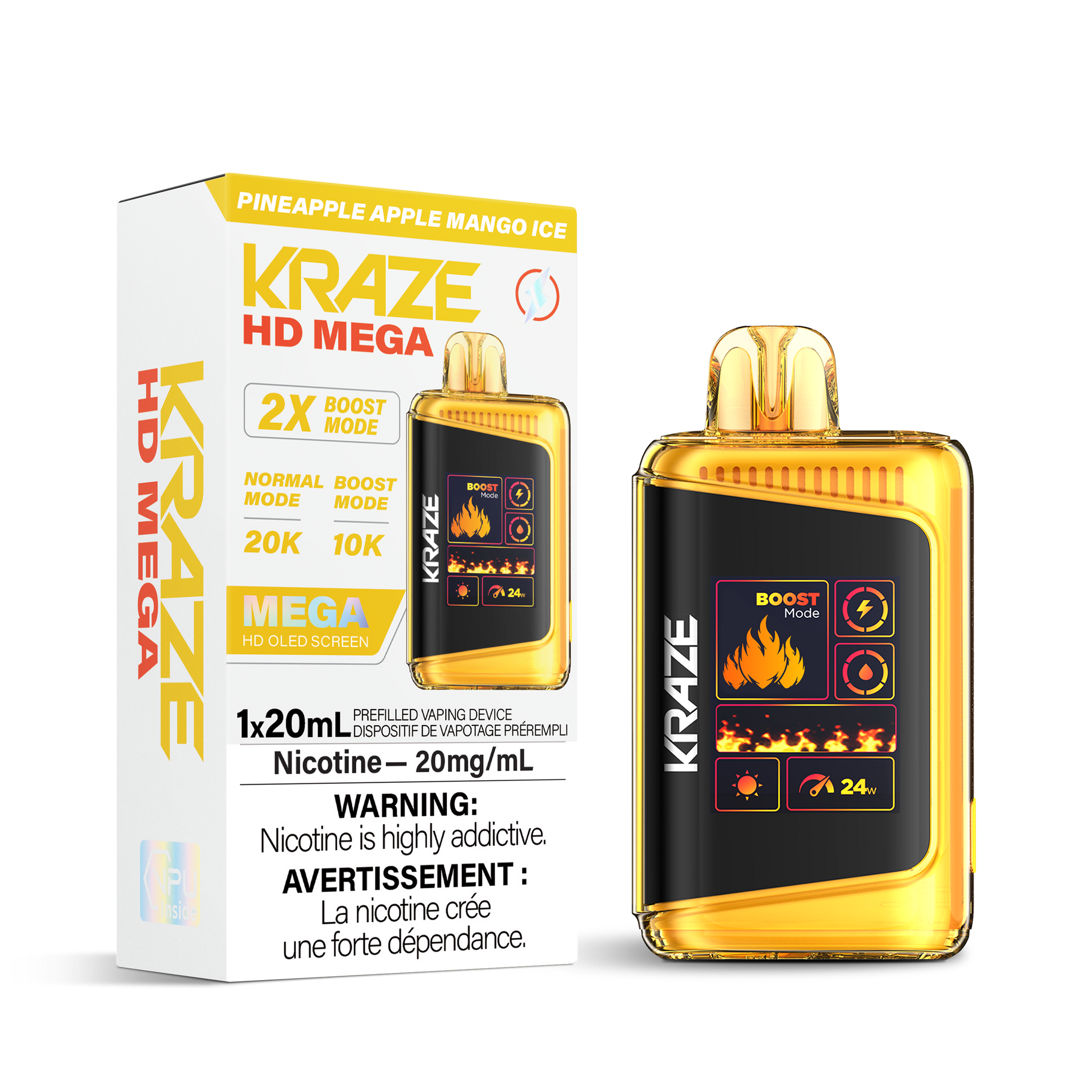Kraze HD Mega 20K - Pineapple Apple Mango Ice (BC & SK ONLY)