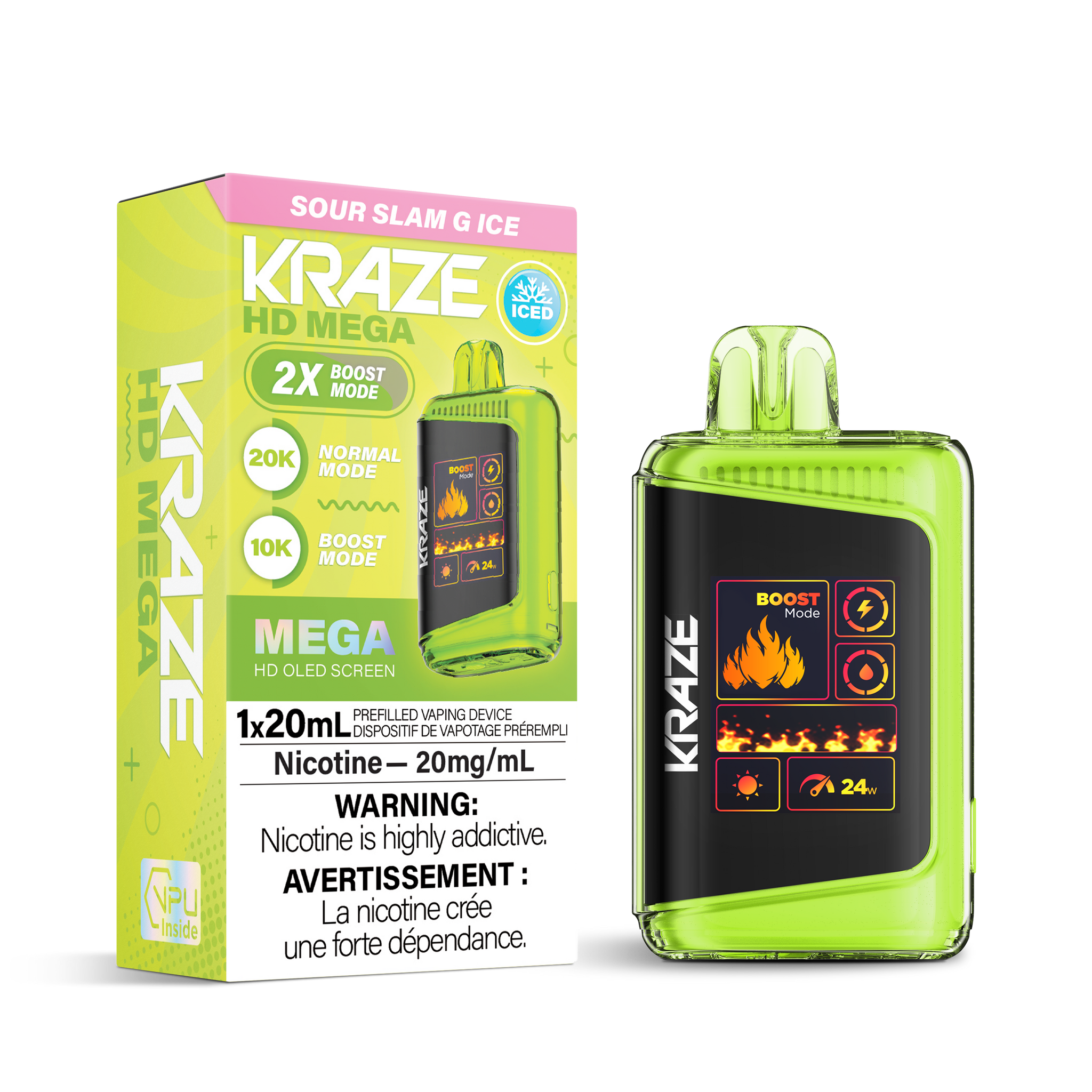 Kraze HD Mega 20K - Sour Slam G Ice (BC & SK ONLY)