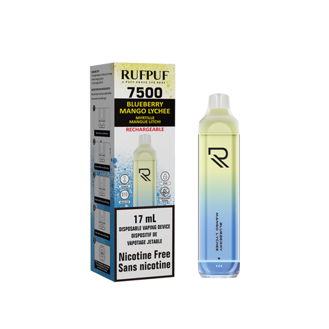 RUFPUF 7500 - BLUEBERRY MANGO LYCHEE (NIC FREE)