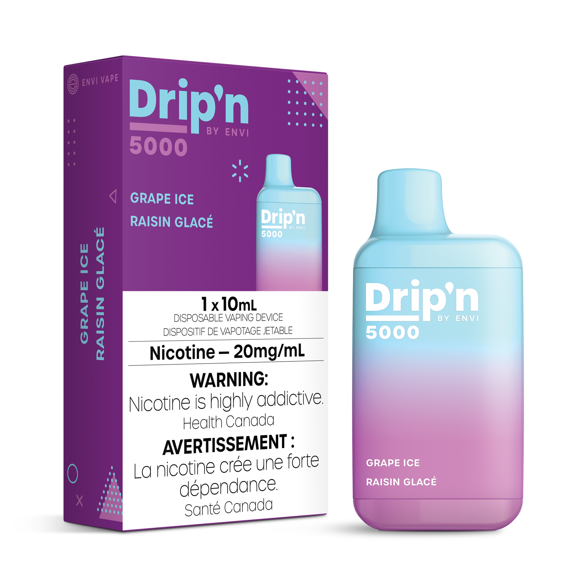 Drip'n 5000 Disposable by Envi - Grape Ice