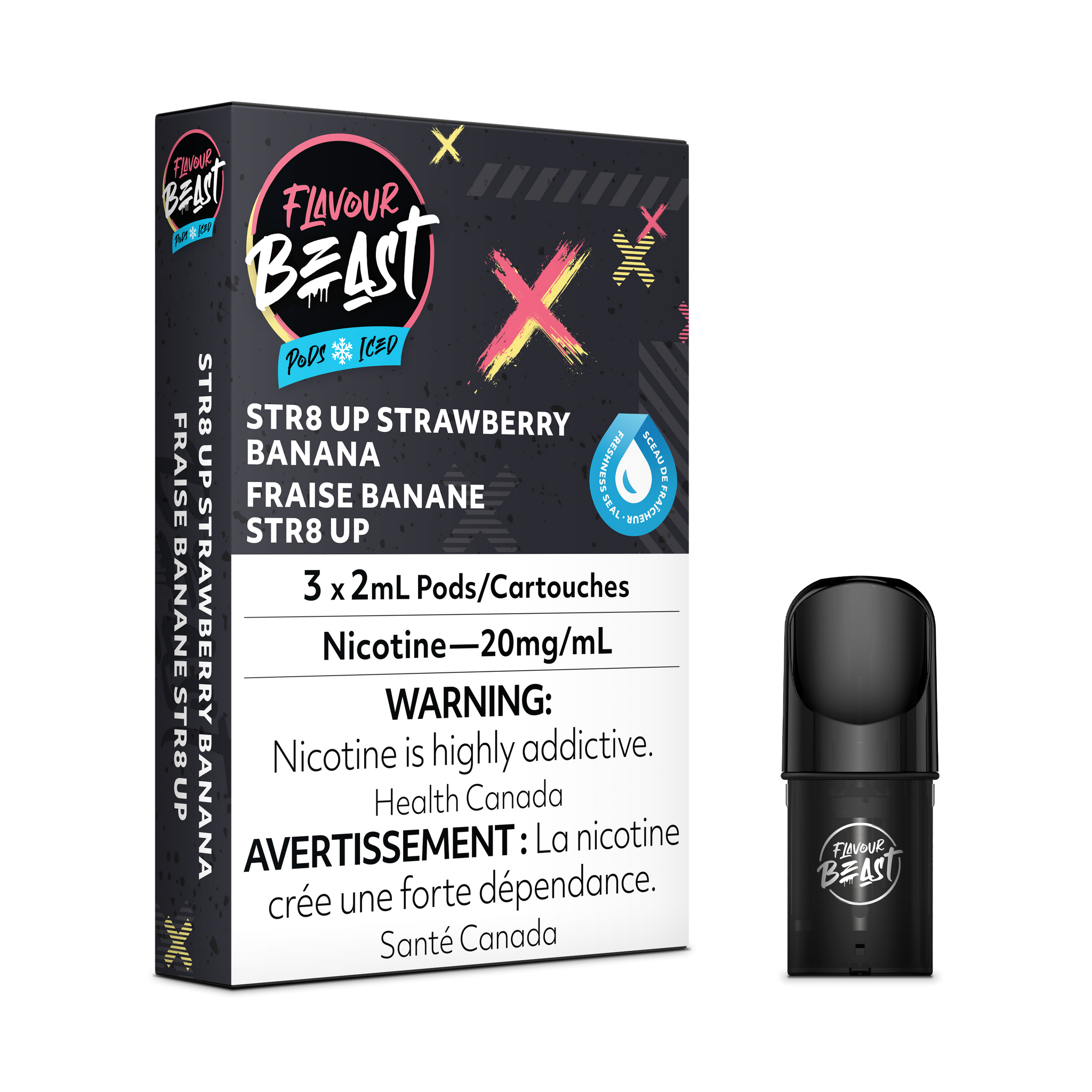 Flavour Beast Pod Pack - STR8 Up Strawberry Banana Iced